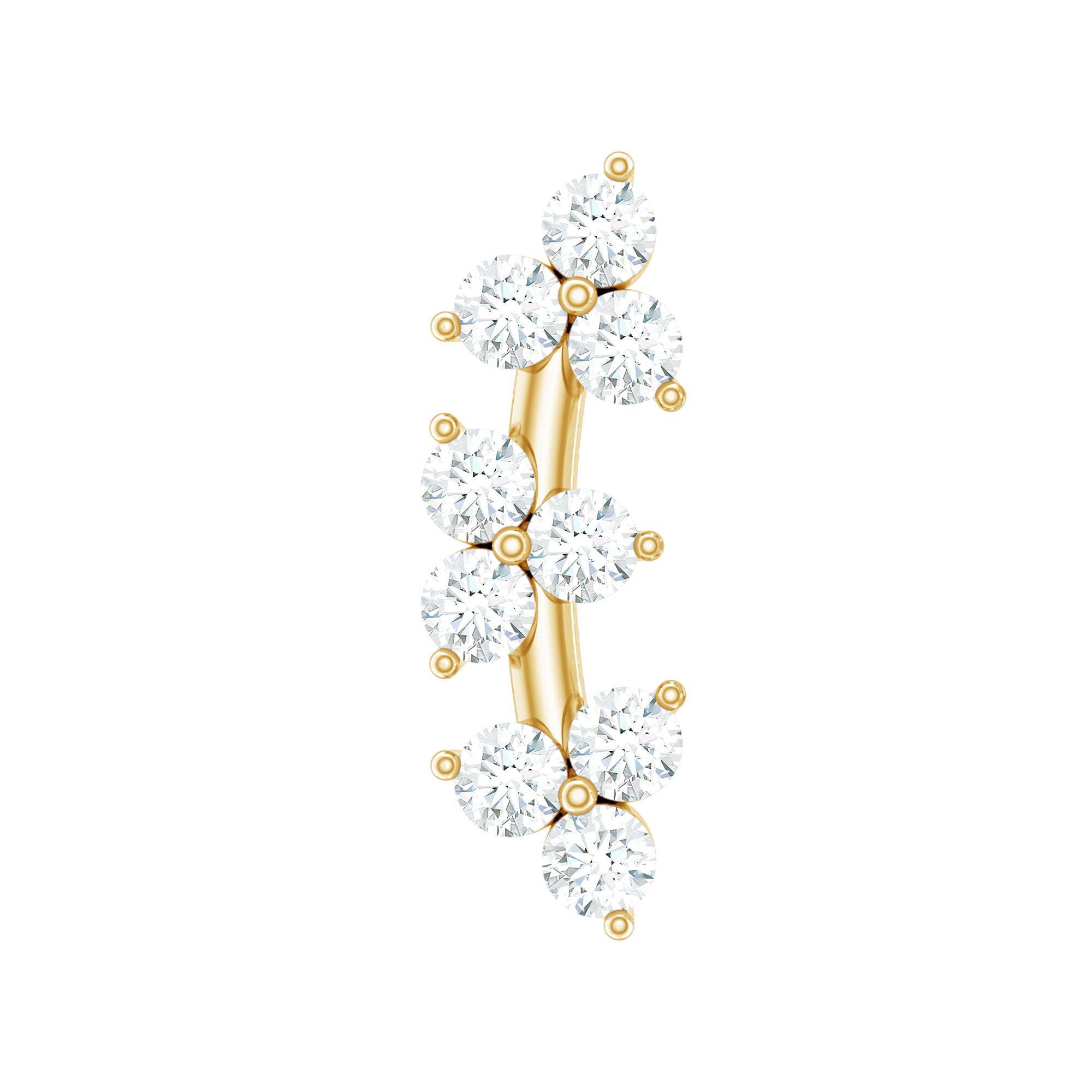 Unique Moissanite Cartilage Climber Earring D-VS1 - Rosec Jewels