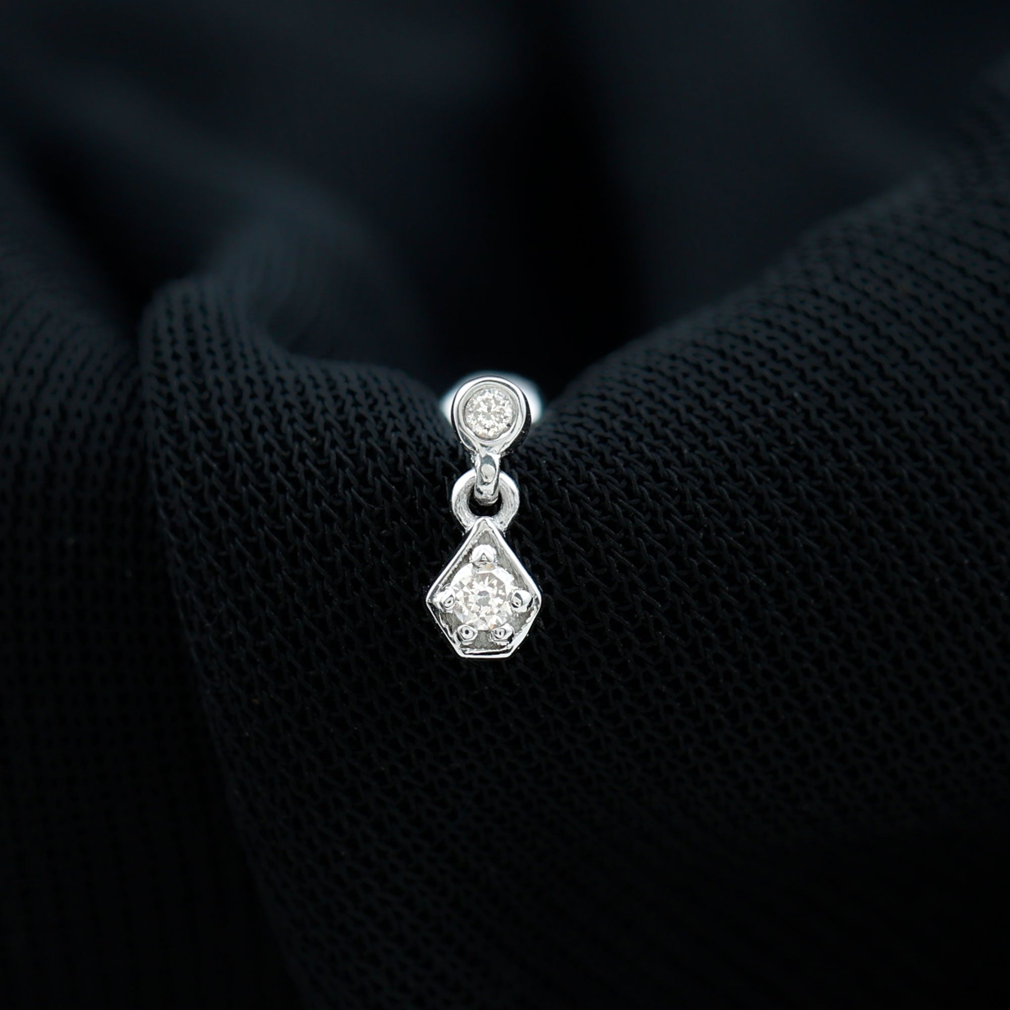 Solitaire Round Cut Moissanite Earring Set for Helix Piercing D-VS1 - Rosec Jewels