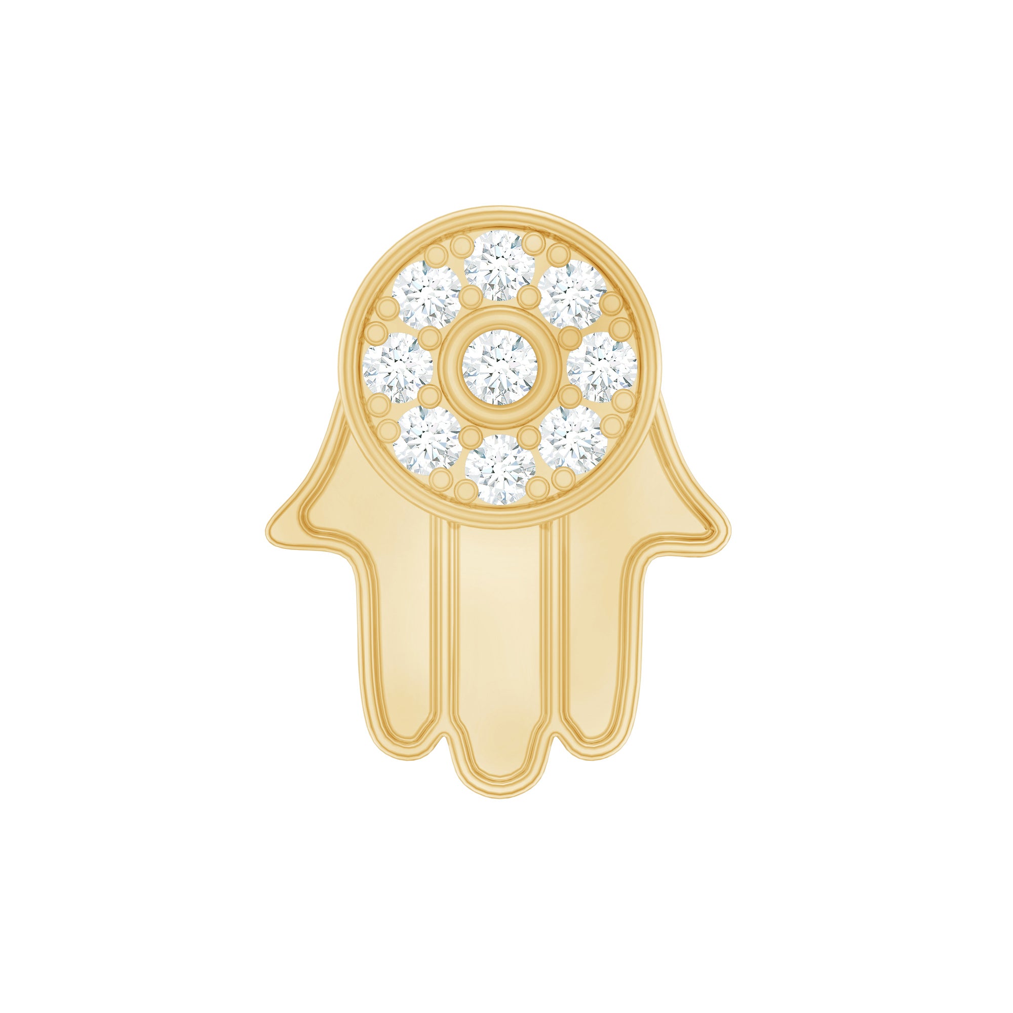 Diamond Hamsa Earring for Cartilage Piercing
