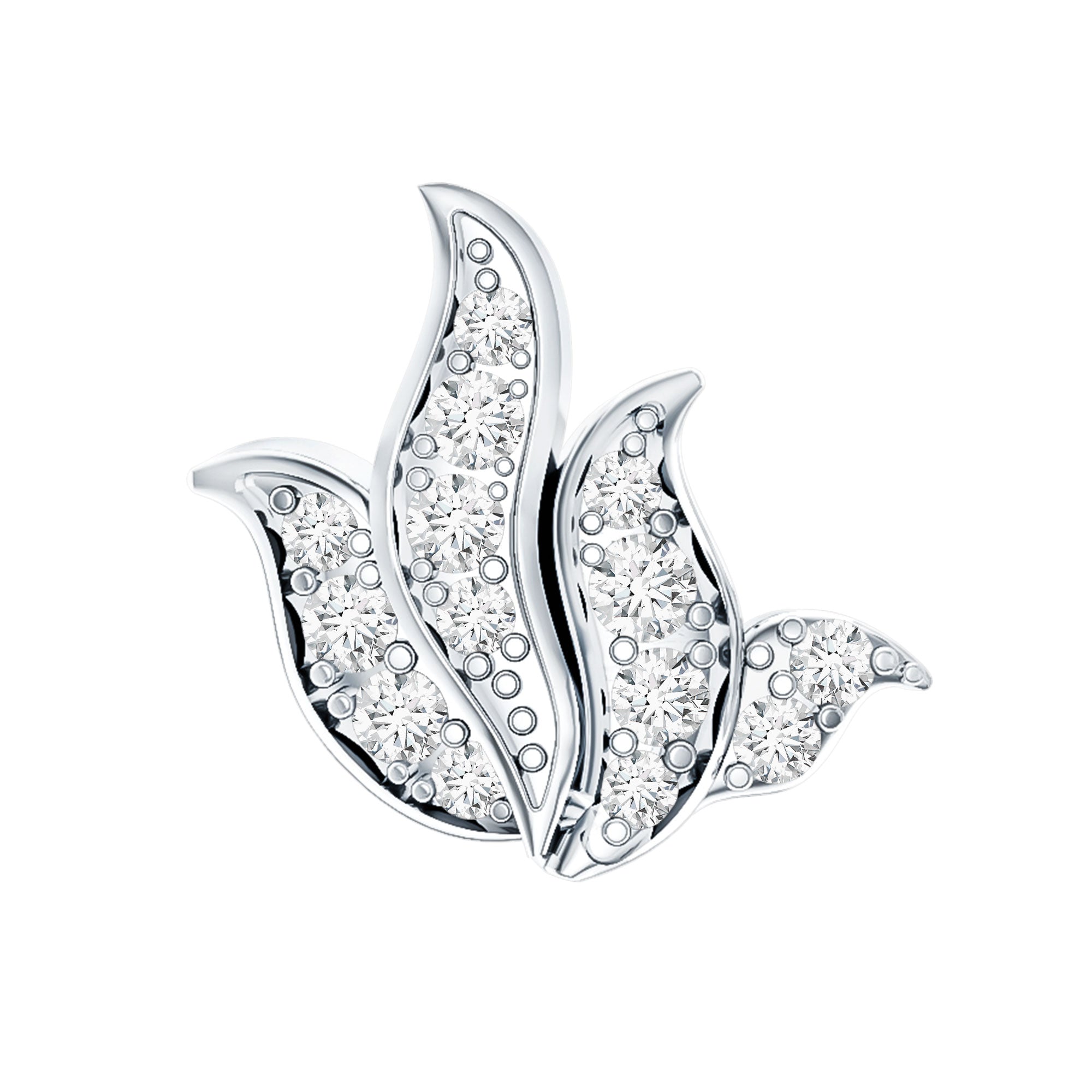 Diamond Leaf Helix Earring for Women Natural - ( HI-SI ) - Rosec Jewels