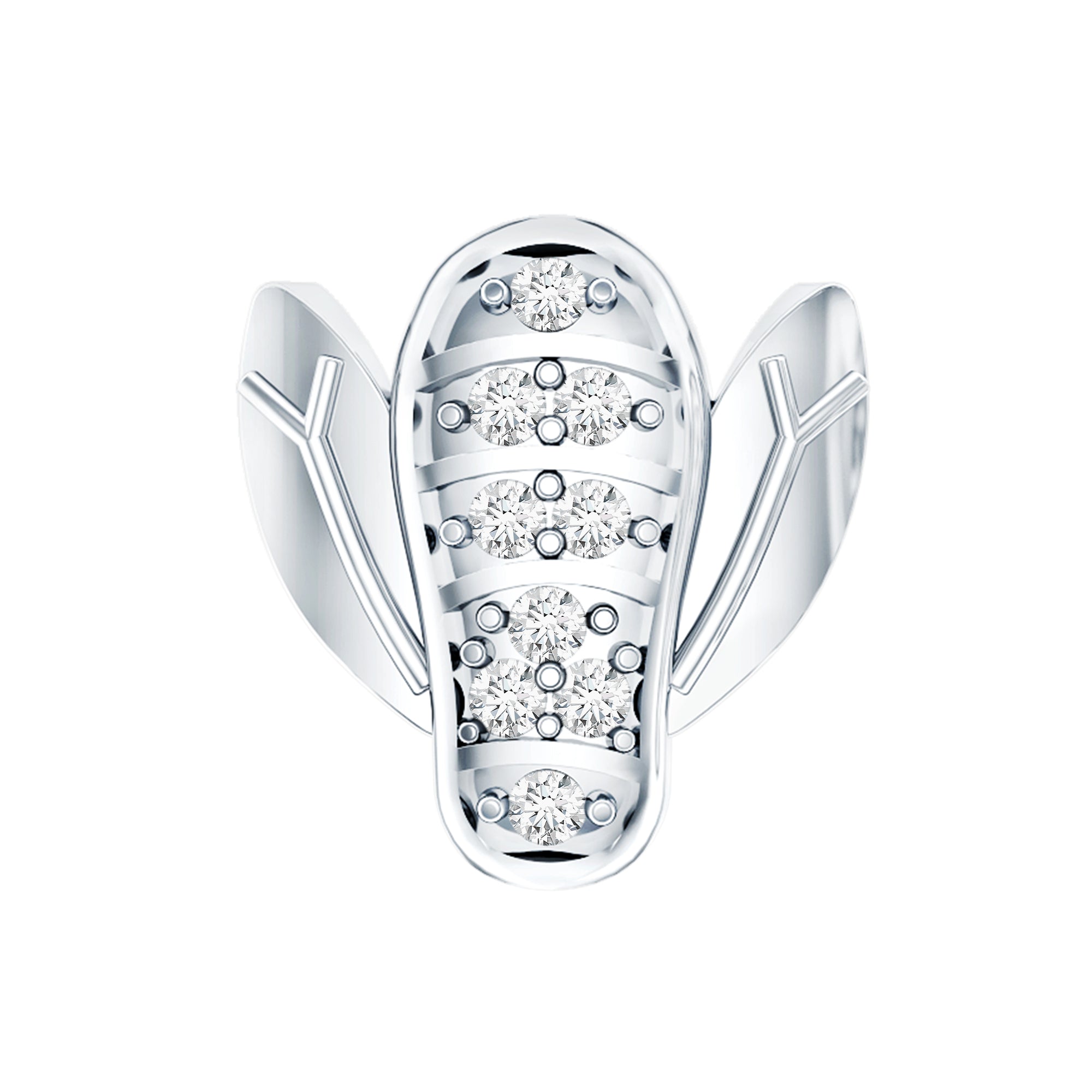 Diamond Bumblebee Earring for Helix Piercing Natural - ( HI-SI ) - Rosec Jewels