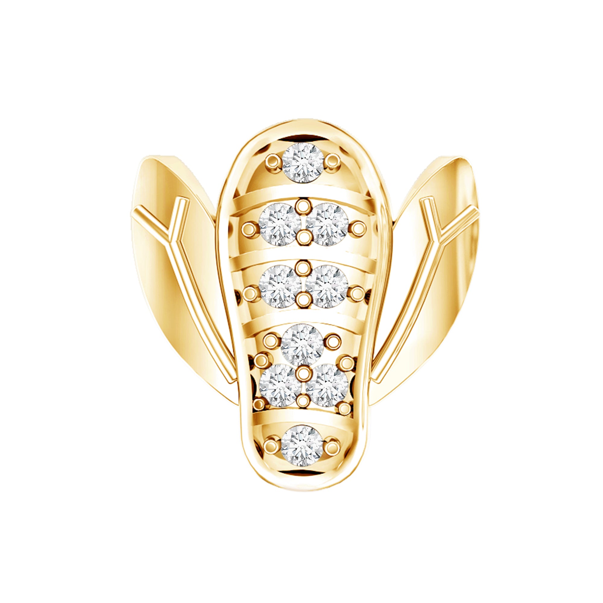 Diamond Bumblebee Earring for Helix Piercing Natural - ( HI-SI ) - Rosec Jewels