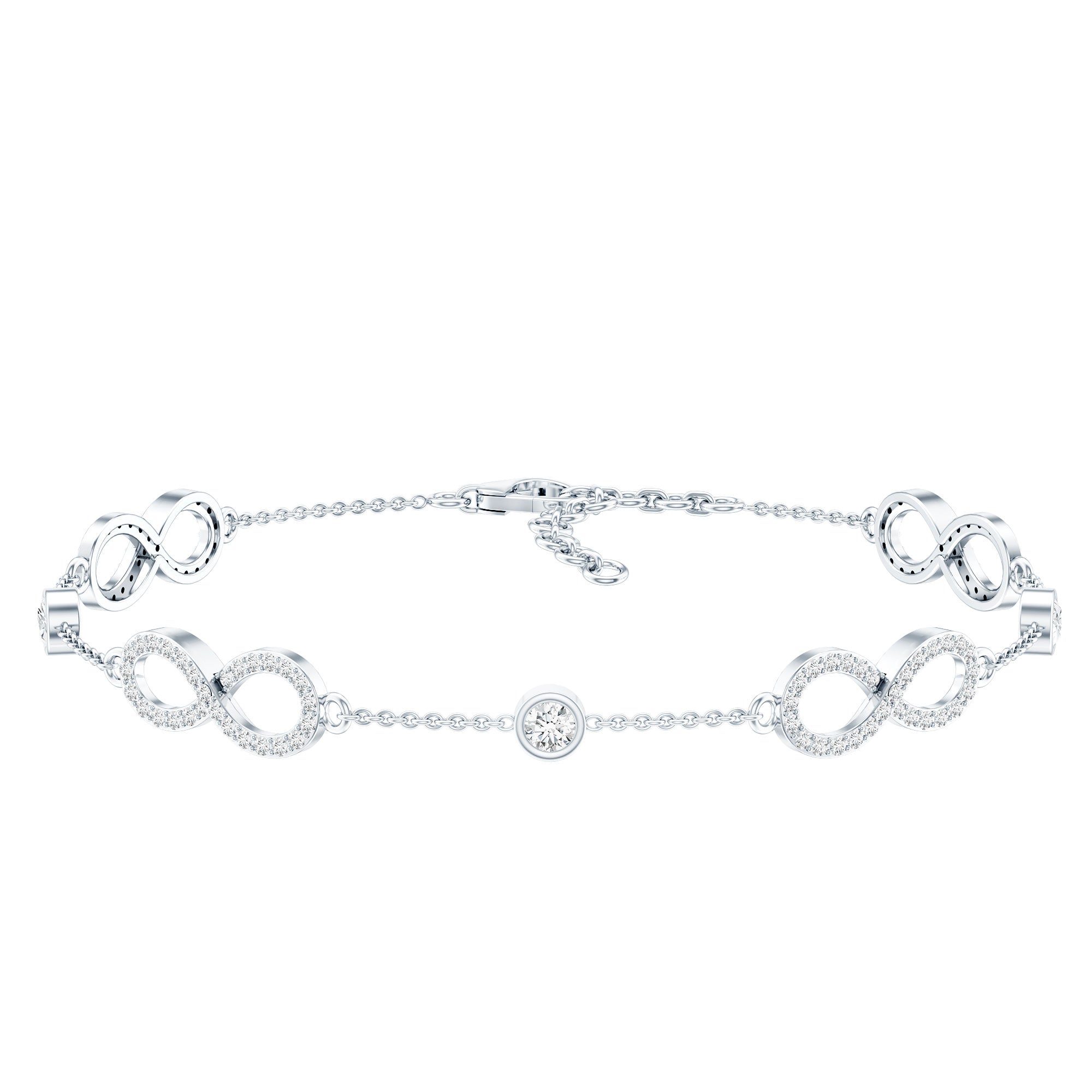 Cubic Zirconia Infinity Station Chain Bracelet AAAA - Rosec Jewels