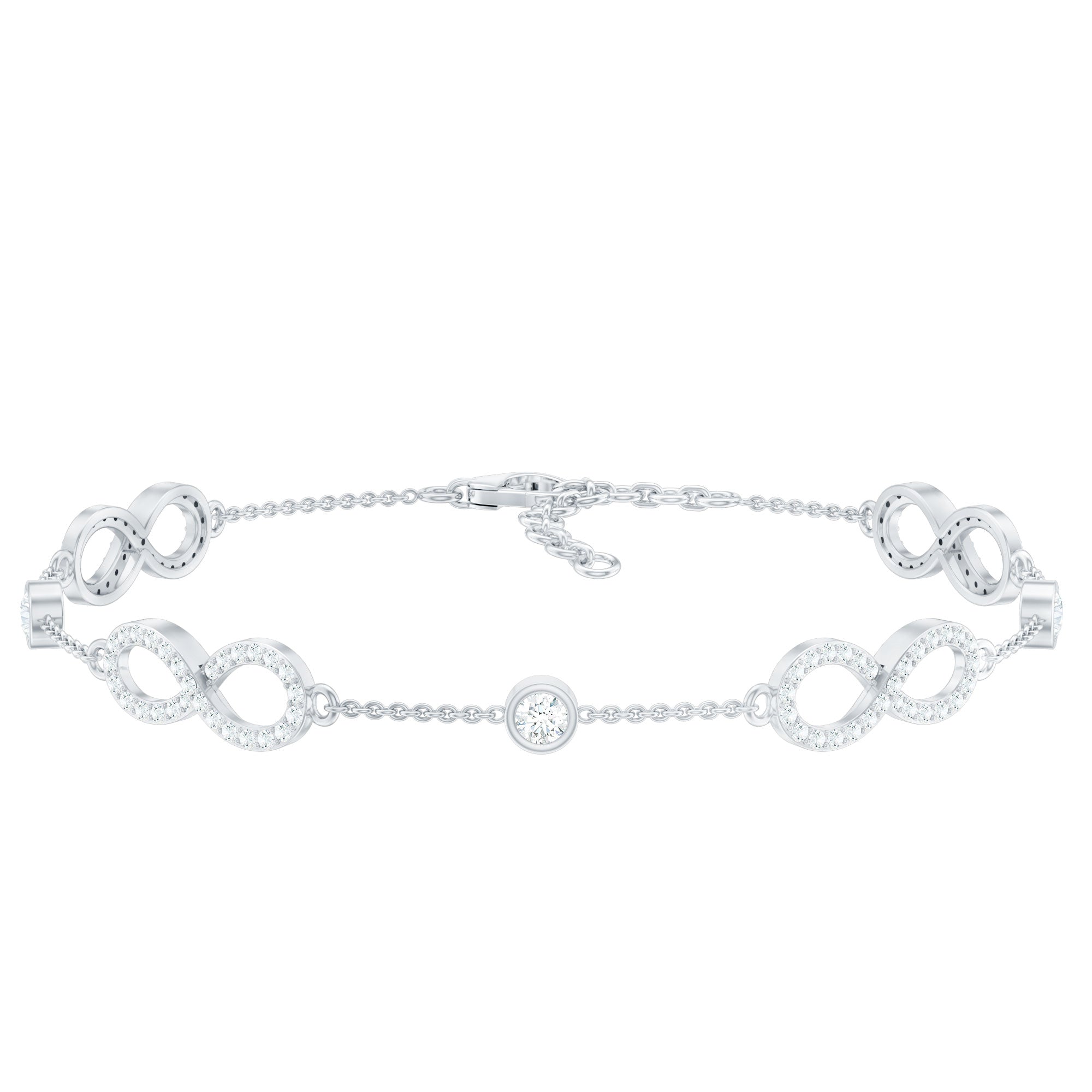 1.50 CT Zircon Infinity Station Chain Bracelet