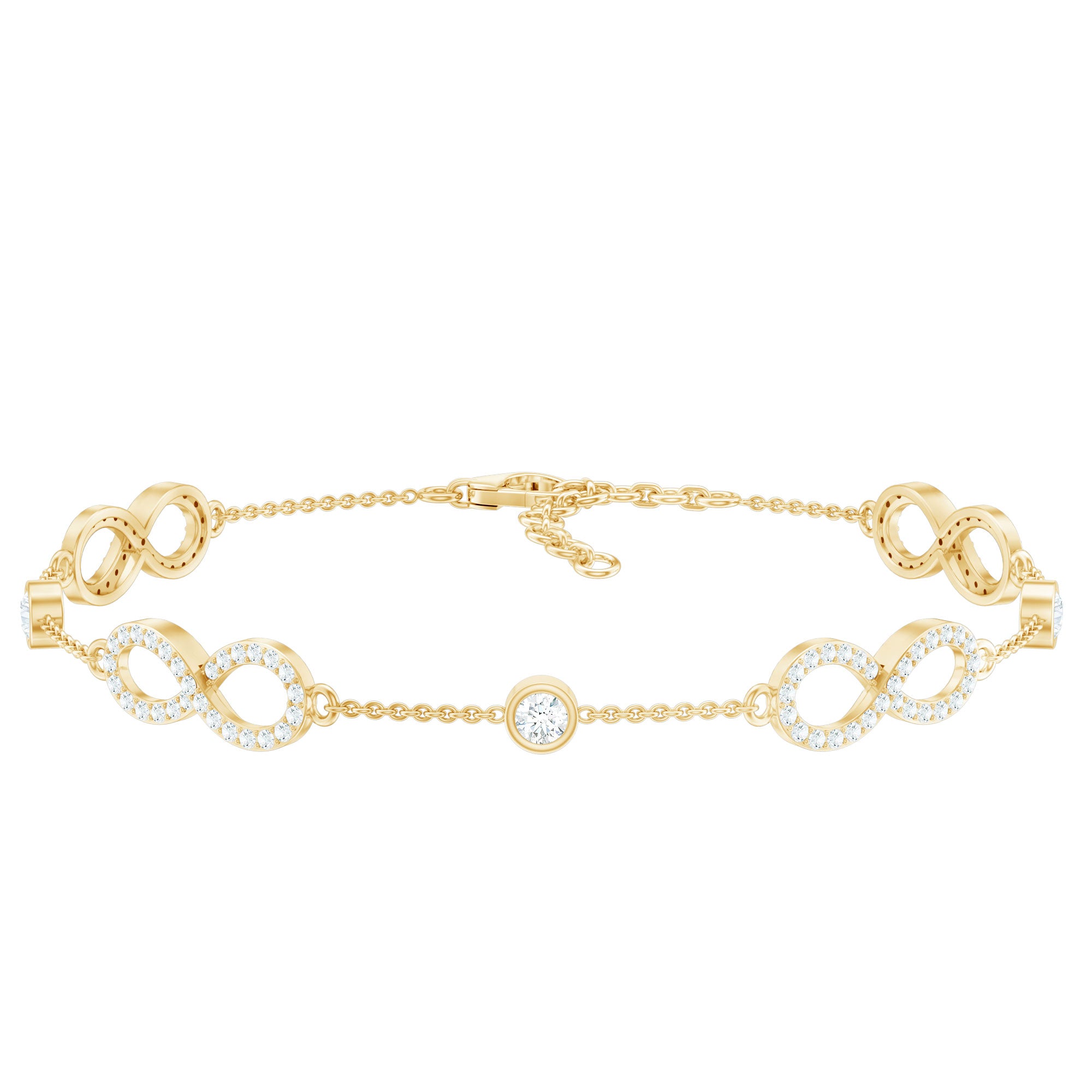 1.50 CT Zircon Infinity Station Chain Bracelet AAAA - Rosec Jewels