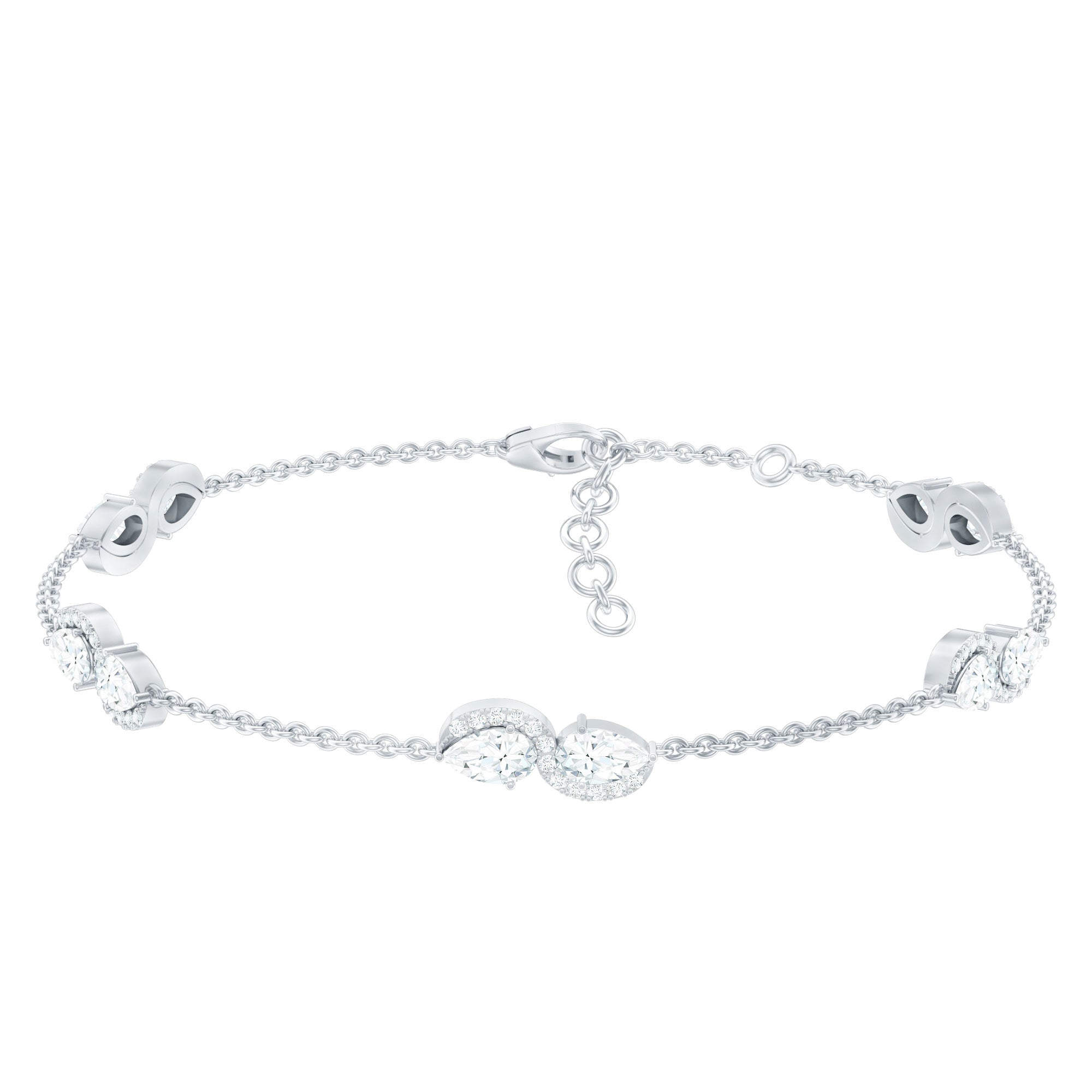 Classic Lab Grown Diamond Station Chain Bracelet