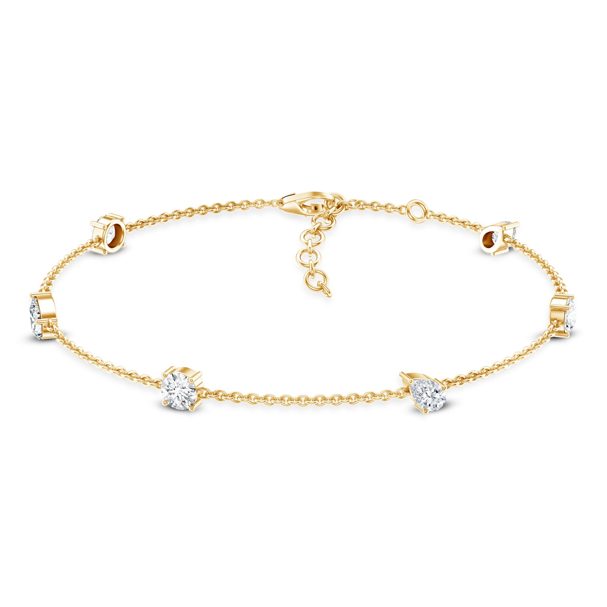 Certified Lab Grown Diamond Stackable Chain Bracelet Lab - ( EF-VS ) - Rosec Jewels
