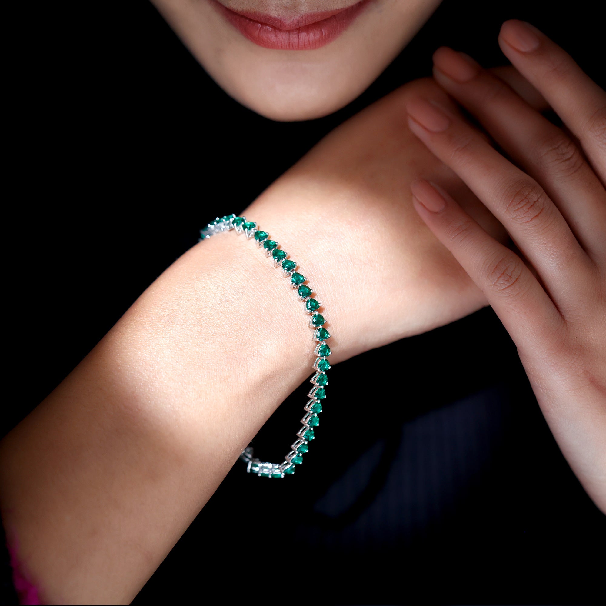 Certified Lab Grown Bezel Set Diamond Eternity Chain Bracelet Lab - ( EF-VS ) - Rosec Jewels