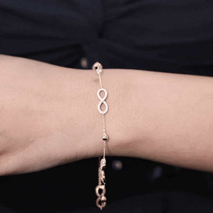 Lab Grown Diamond Infinity Bracelet for Women Lab - ( EF-VS ) - Rosec Jewels