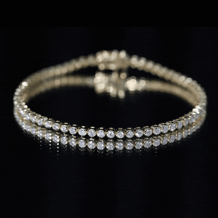 Certified Bezel Set Lab Grown Diamond Tennis Bracelet Lab - ( EF-VS ) - Rosec Jewels