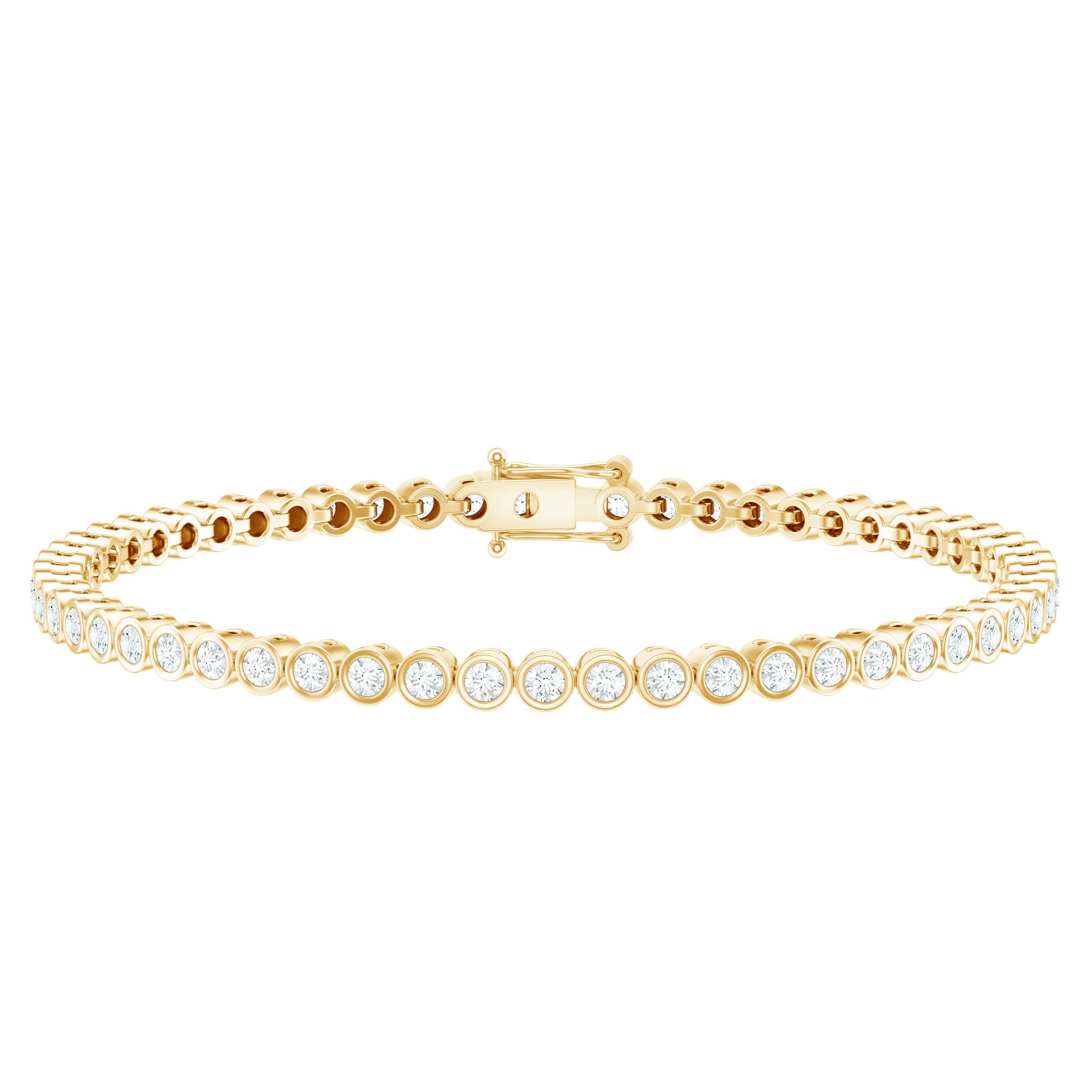 Certified Bezel Set Lab Grown Diamond Tennis Bracelet Lab - ( EF-VS ) - Rosec Jewels