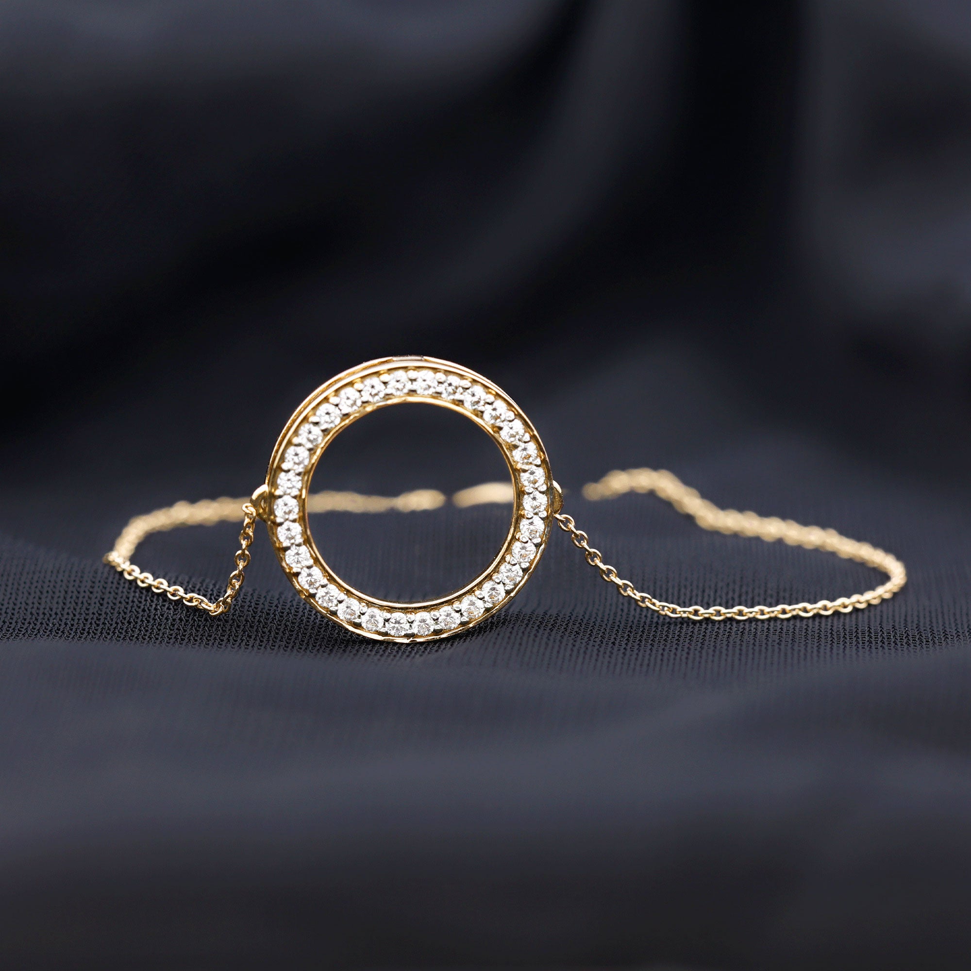 Certified Lab Grown Diamond Circle Bracelet for Women Lab - ( EF-VS ) - Rosec Jewels