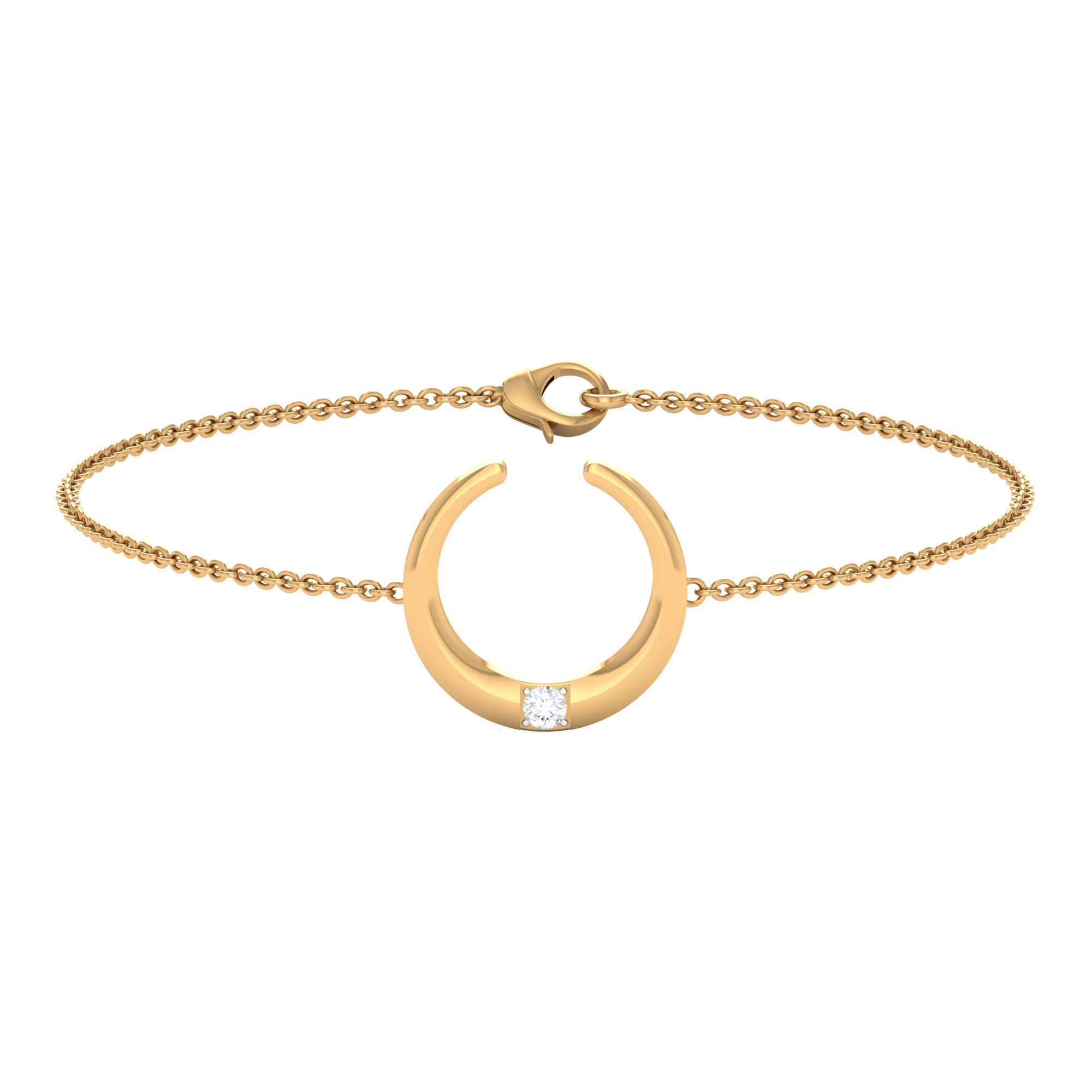 Certified Diamond Moon Chain Bracelet Lab - ( EF-VS ) - Rosec Jewels