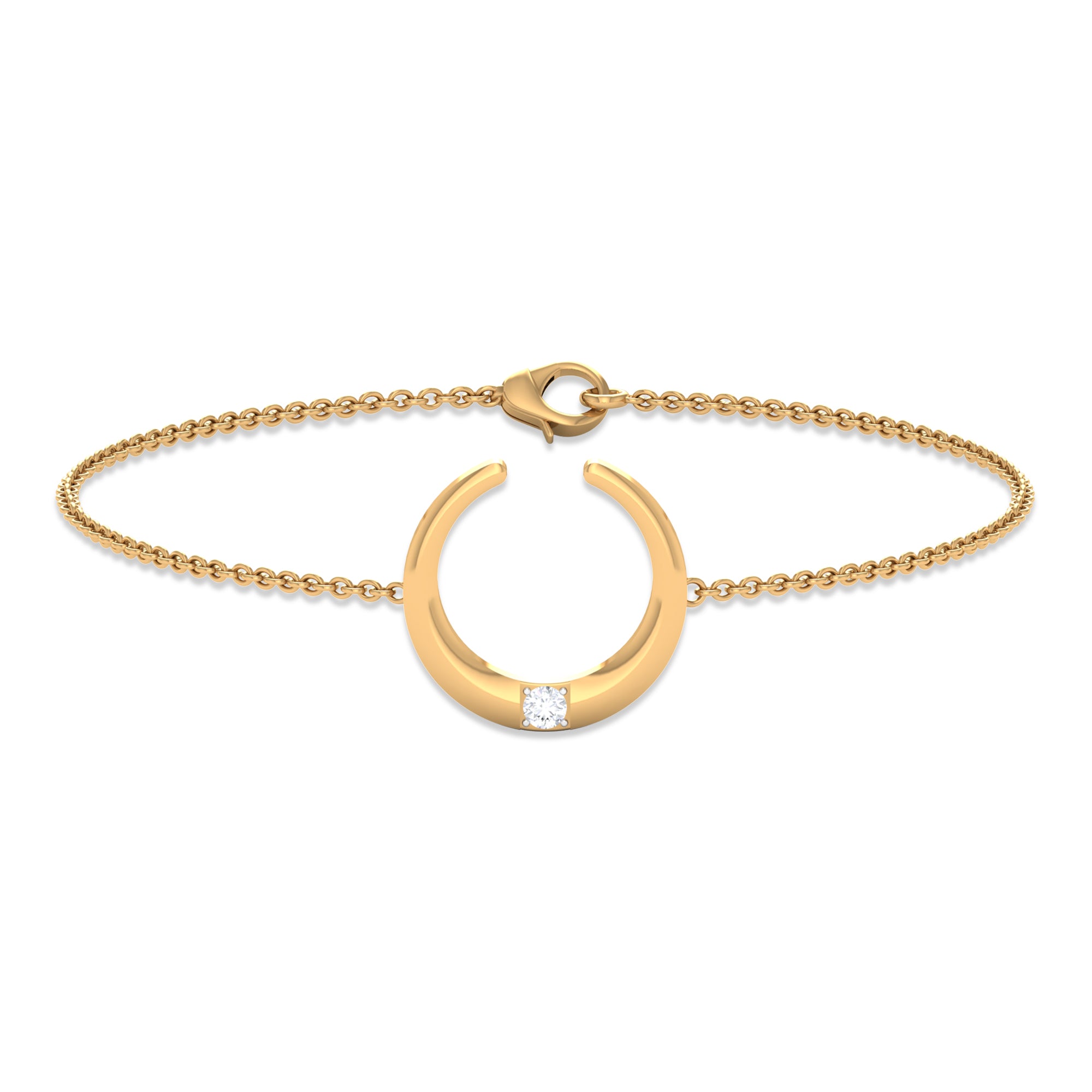 Certified Diamond Moon Chain Bracelet Lab - ( EF-VS ) - Rosec Jewels