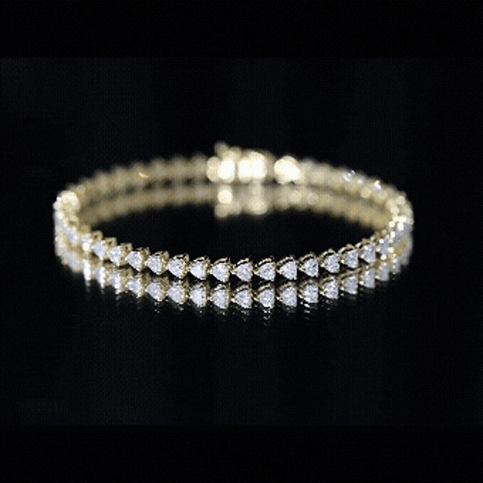 Lab Grown Diamond Heart Tennis Bracelet for Wedding Lab - ( EF-VS ) - Rosec Jewels