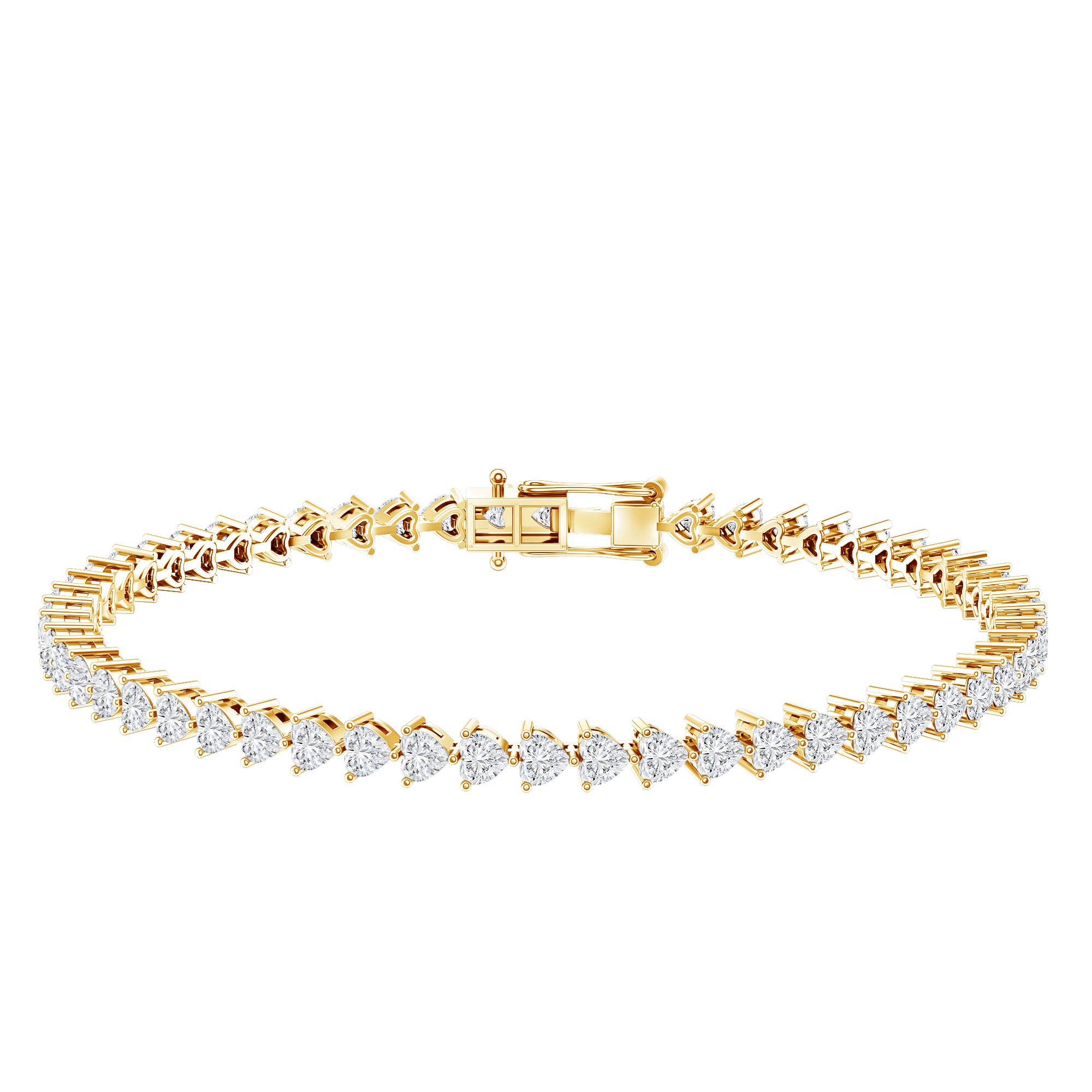 Lab Grown Diamond Heart Tennis Bracelet for Wedding Lab - ( EF-VS ) - Rosec Jewels