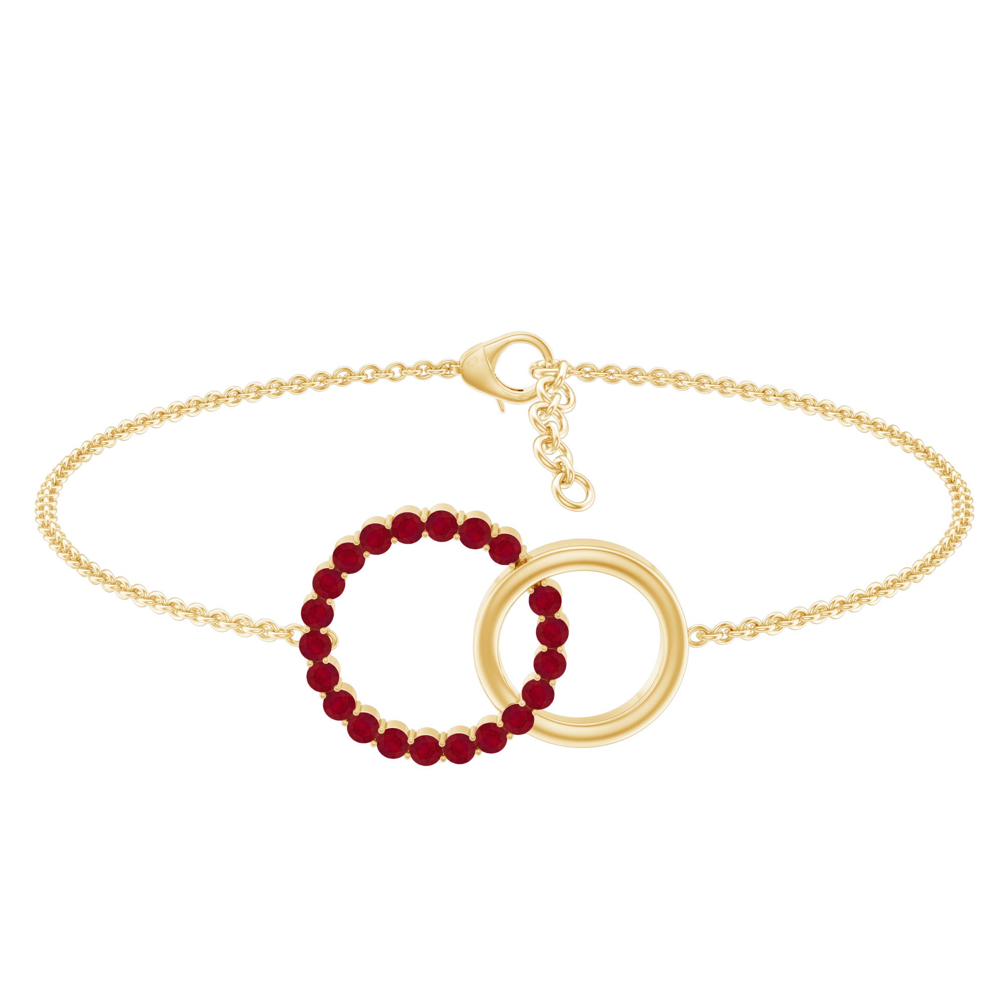 Natural Ruby Interlock Eternity Bracelet with Certificate AAA - Rosec Jewels