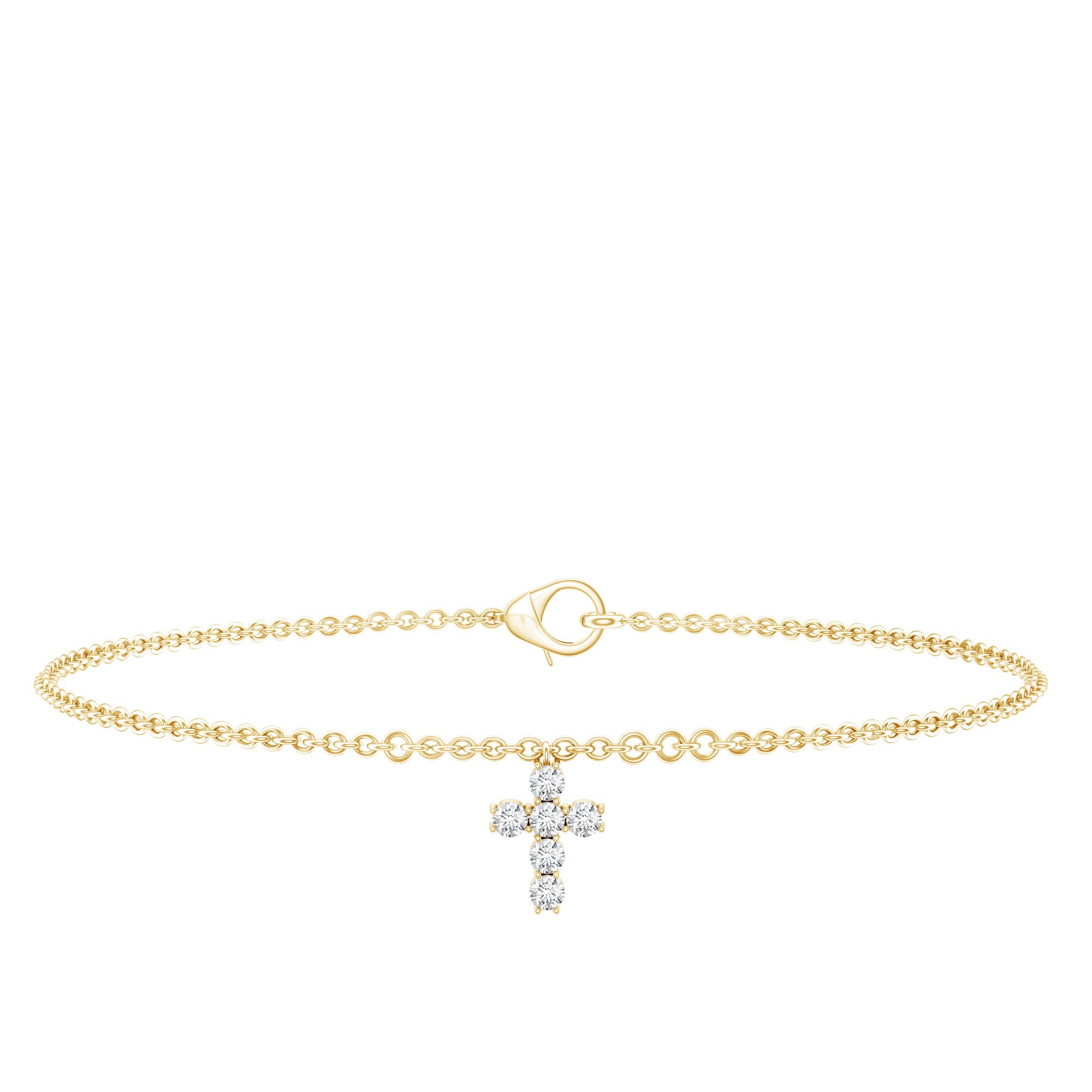 Certified Diamond Cross Chain Bracelet Natural - ( HI-SI ) - Rosec Jewels