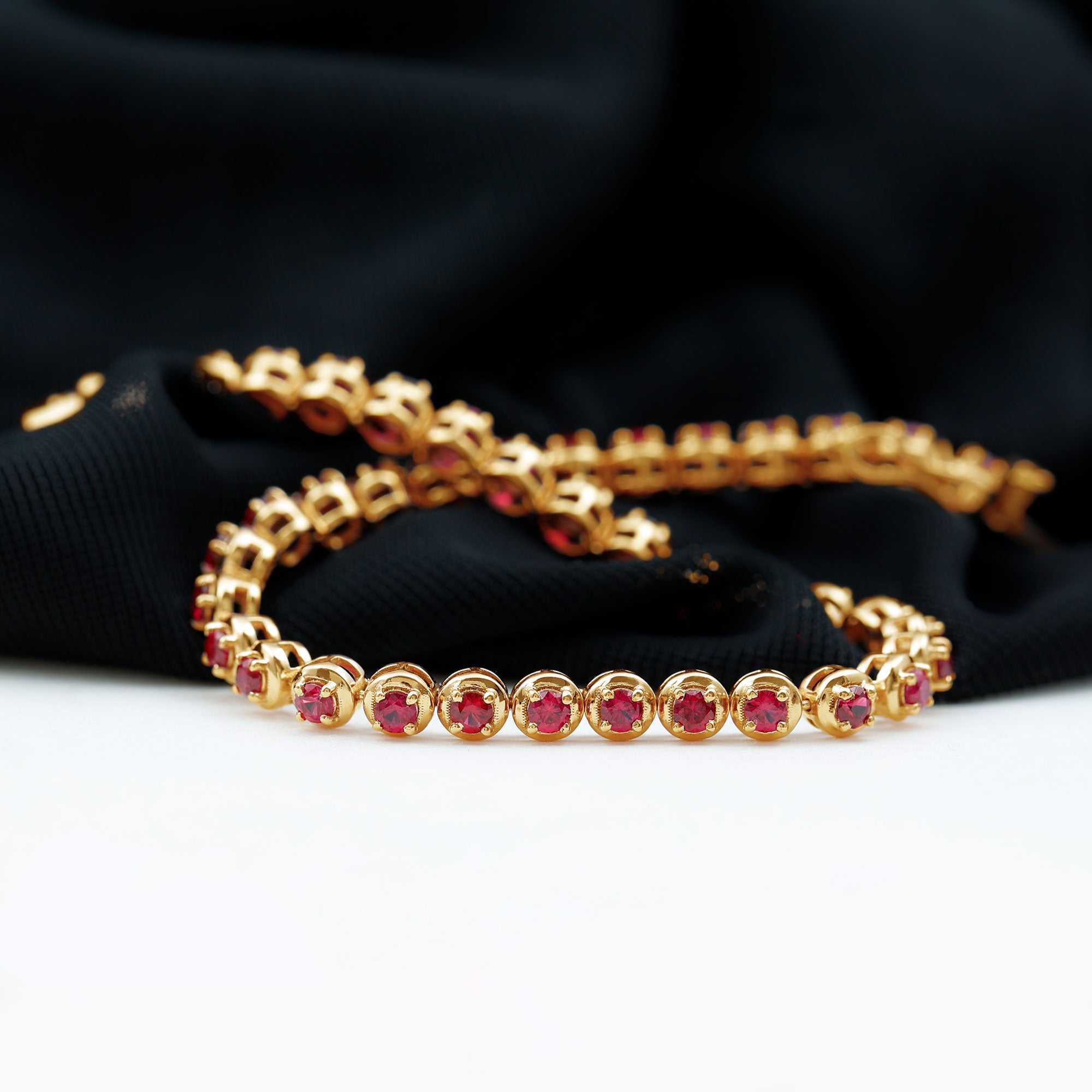 5.51 Carat Lab Grown Ruby Tennis Bracelet for Women AAAA - Rosec Jewels