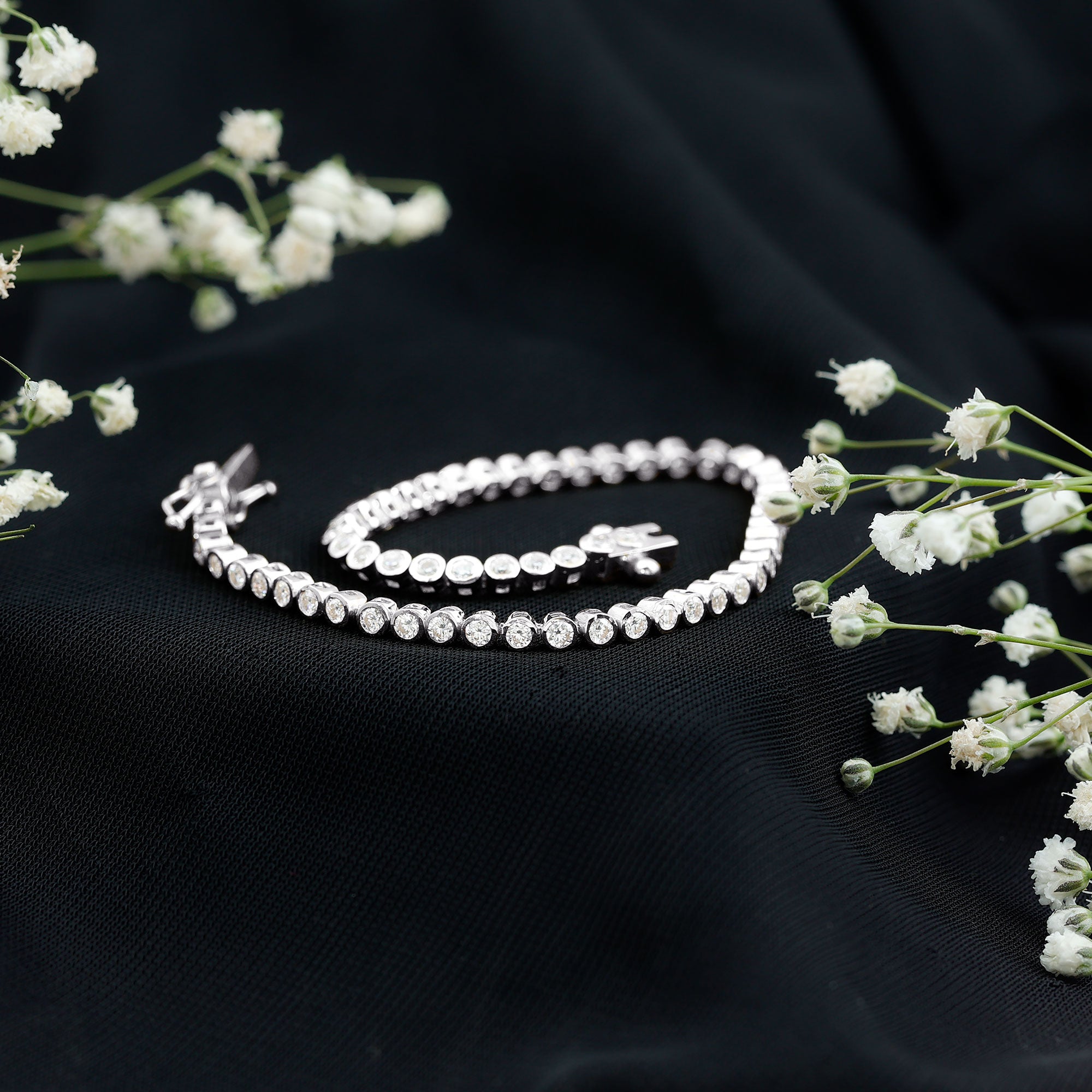 Certified Moissanite Wedding Tennis Bracelet For Bride D-VS1 - Rosec Jewels
