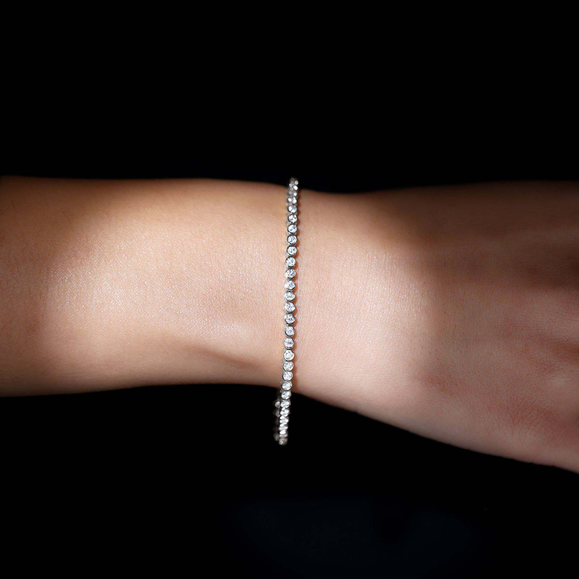 Certified Moissanite Wedding Tennis Bracelet For Bride D-VS1 - Rosec Jewels