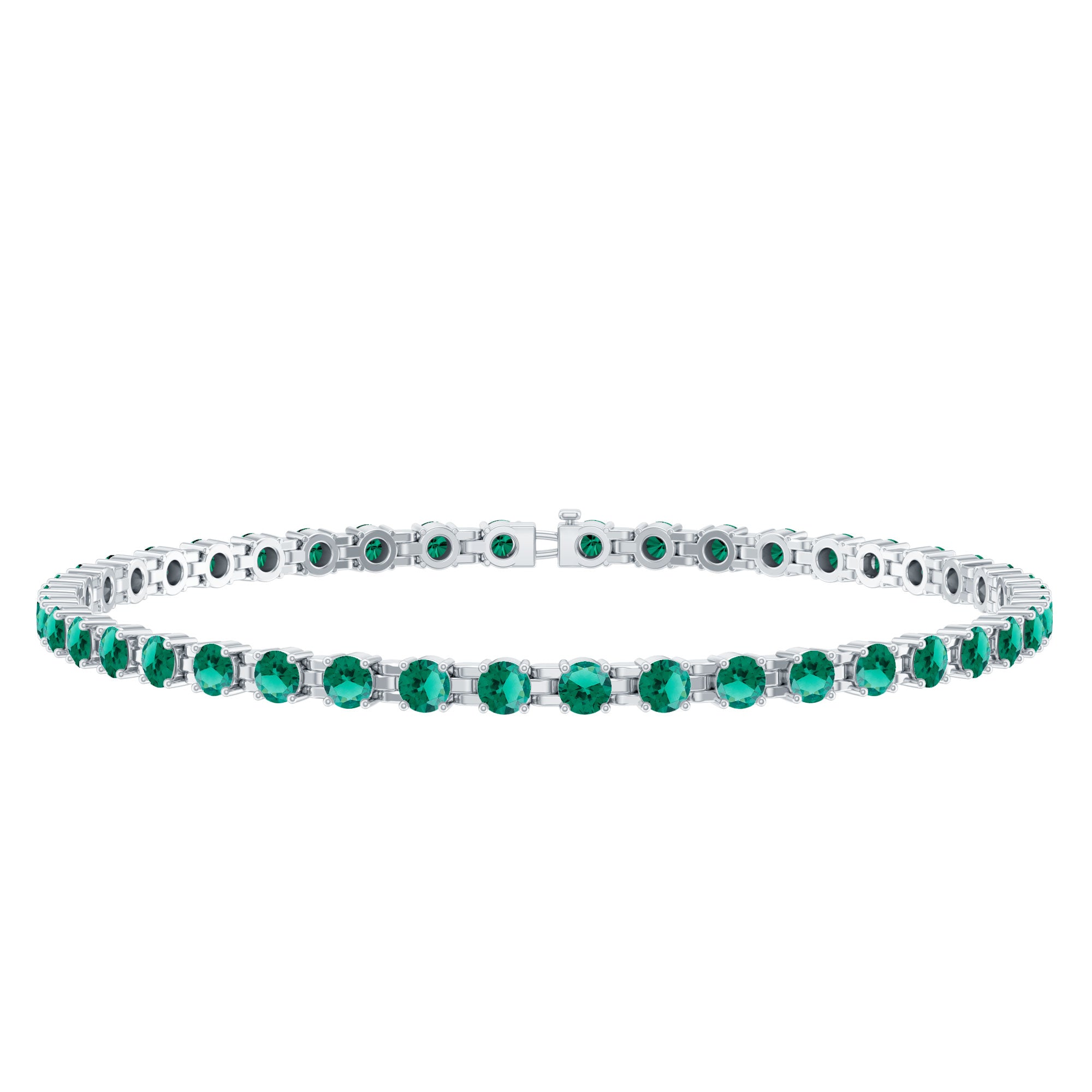 Certified Lab Grown Emerald Tennis Bracelet For Wedding