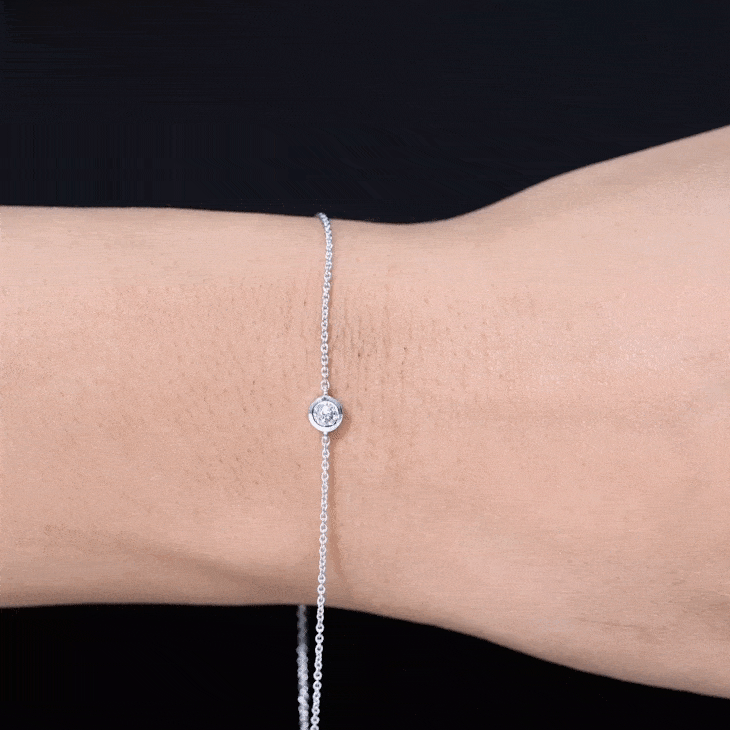 Certified Diamond Chain Bracelet in Bezel Setting Natural - ( HI-SI ) - Rosec Jewels