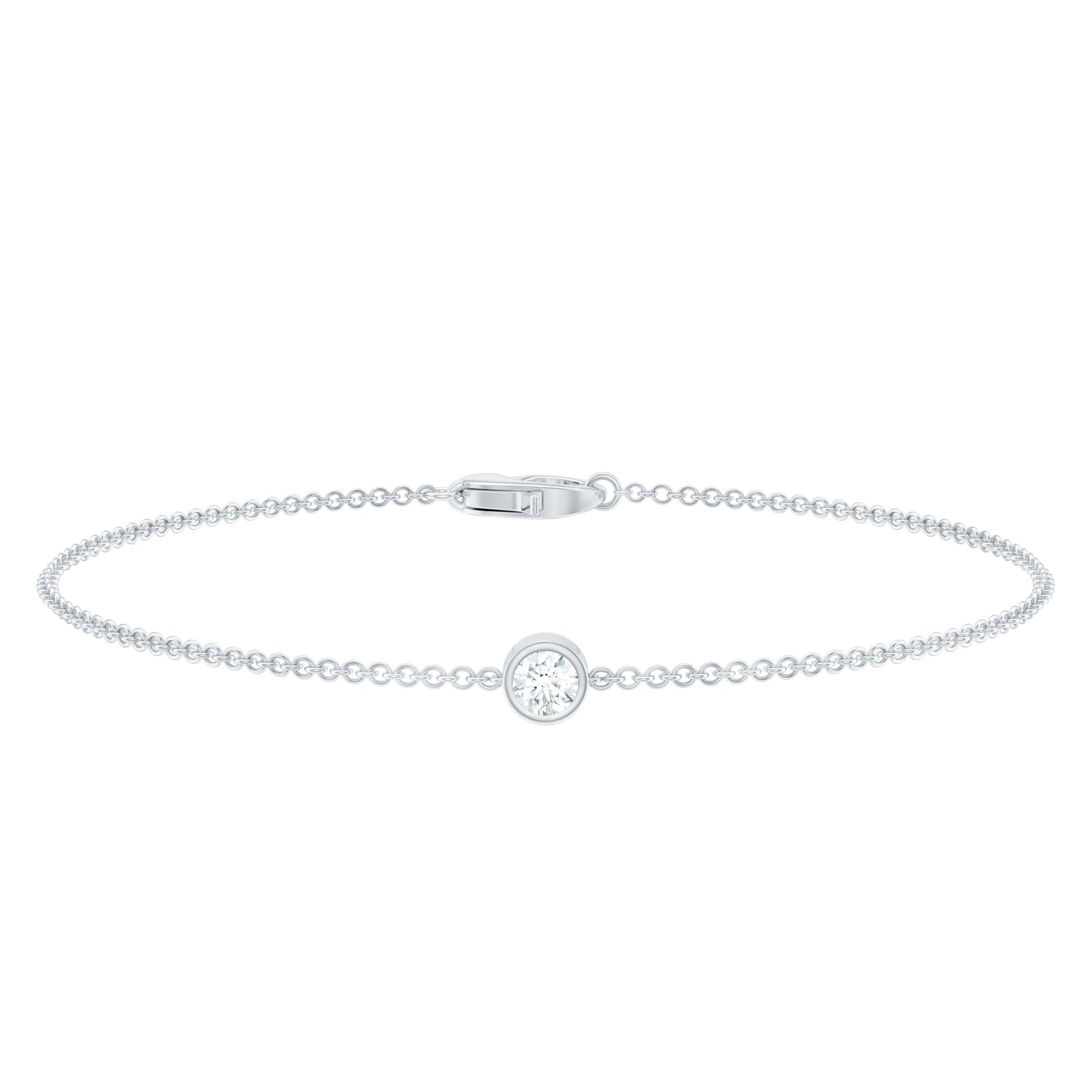Certified Diamond Chain Bracelet in Bezel Setting Natural - ( HI-SI ) - Rosec Jewels