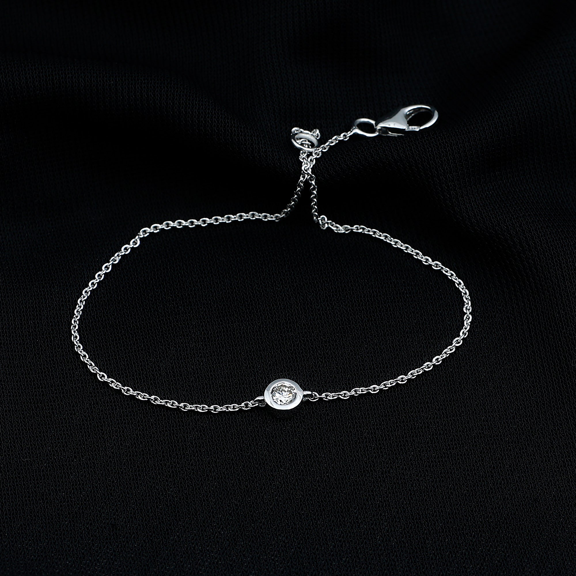 Certified Diamond Chain Bracelet in Bezel Setting Natural - ( HI-SI ) - Rosec Jewels