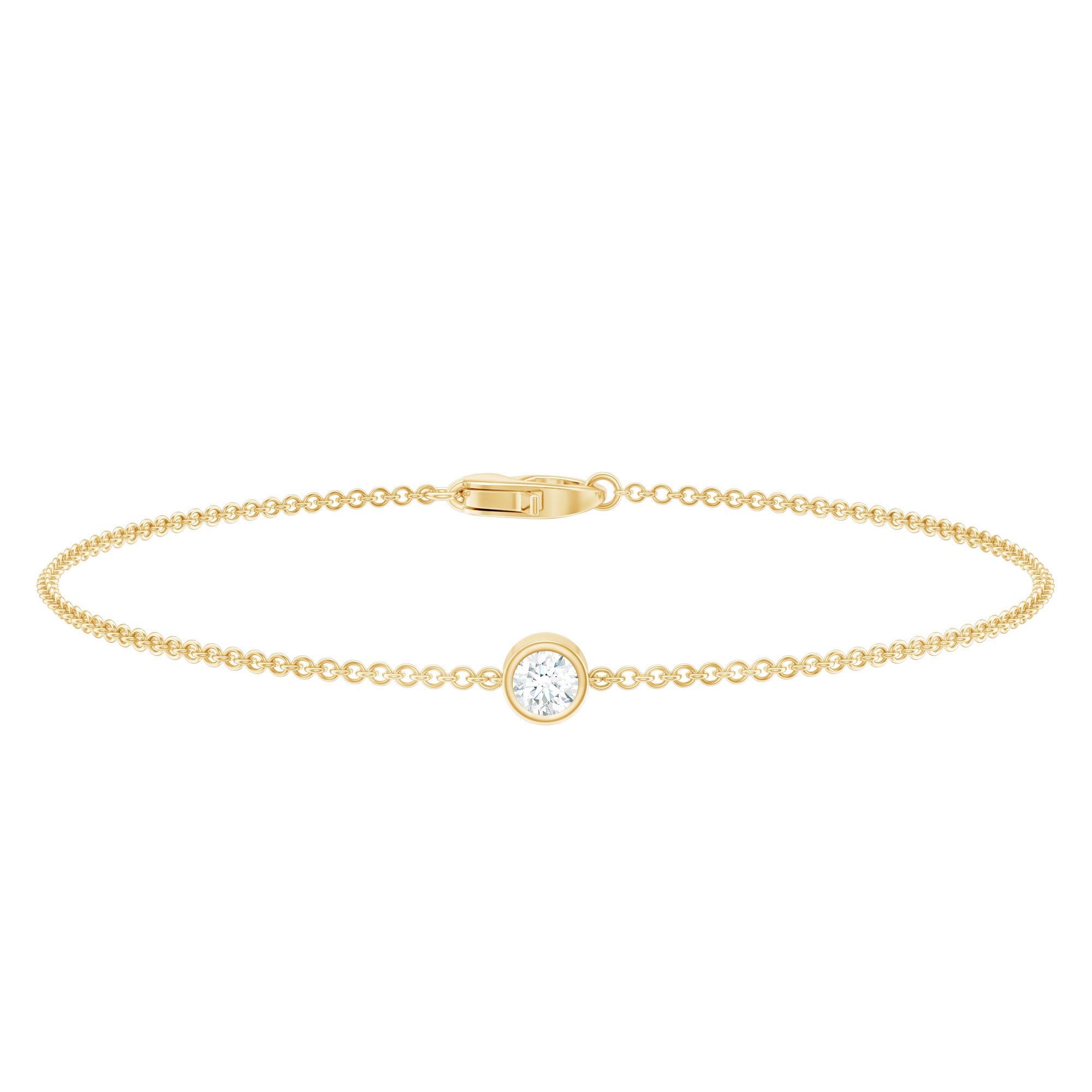 Certified Diamond Chain Bracelet in Bezel Setting Natural - ( HI-SI ) - Rosec Jewels
