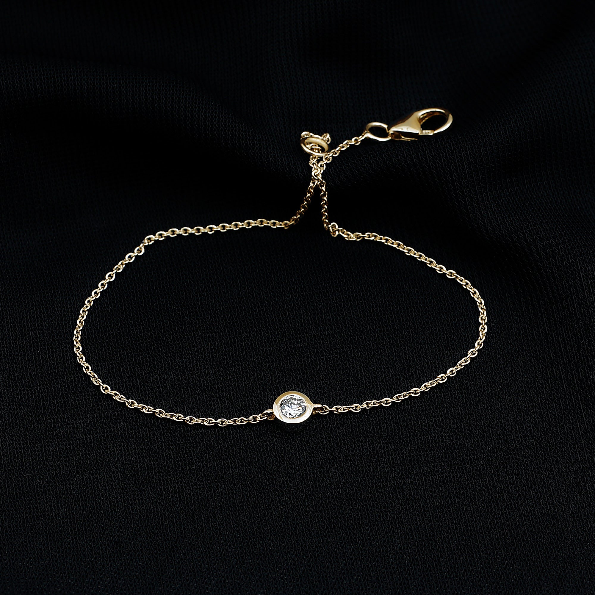 Certified Diamond Chain Bracelet in Bezel Setting Natural - ( HI-SI ) - Rosec Jewels