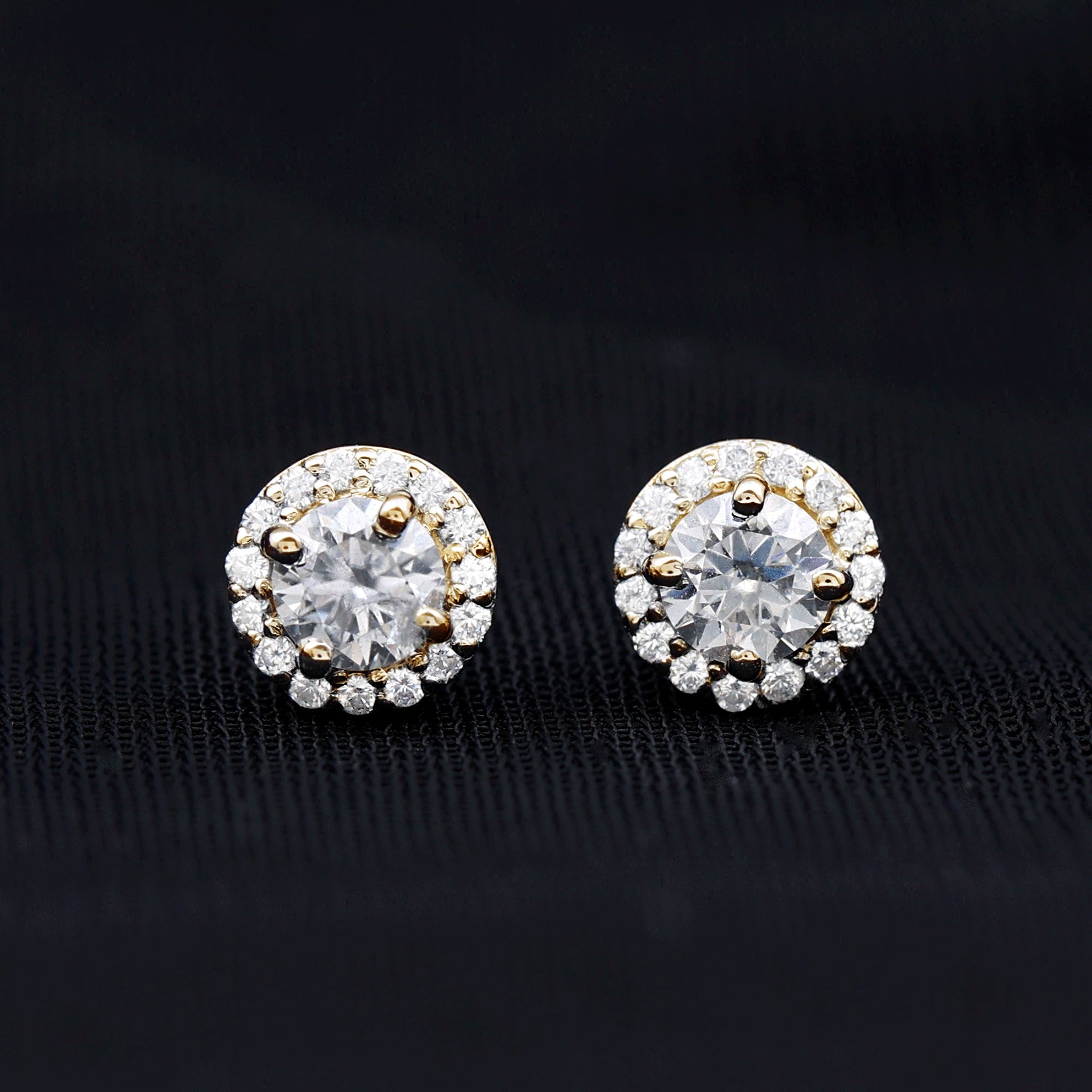 1 CT Zircon Classic Halo Stud Earrings AAAA - Rosec Jewels