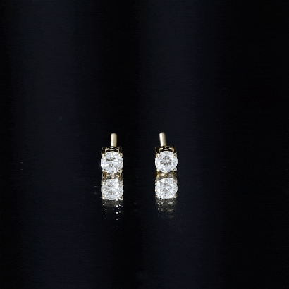 Rosec Jewels-4X4 MM Round Cut Diamond Solitaire Stud Earrings in 4 Prong Setting for Women