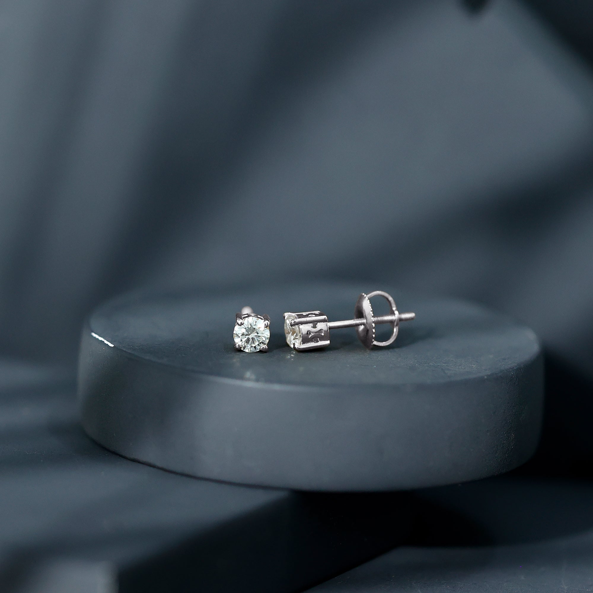Brilliant Cut Diamond Solitaire Stud Earrings in Prong Setting Natural - ( HI-SI ) - Rosec Jewels
