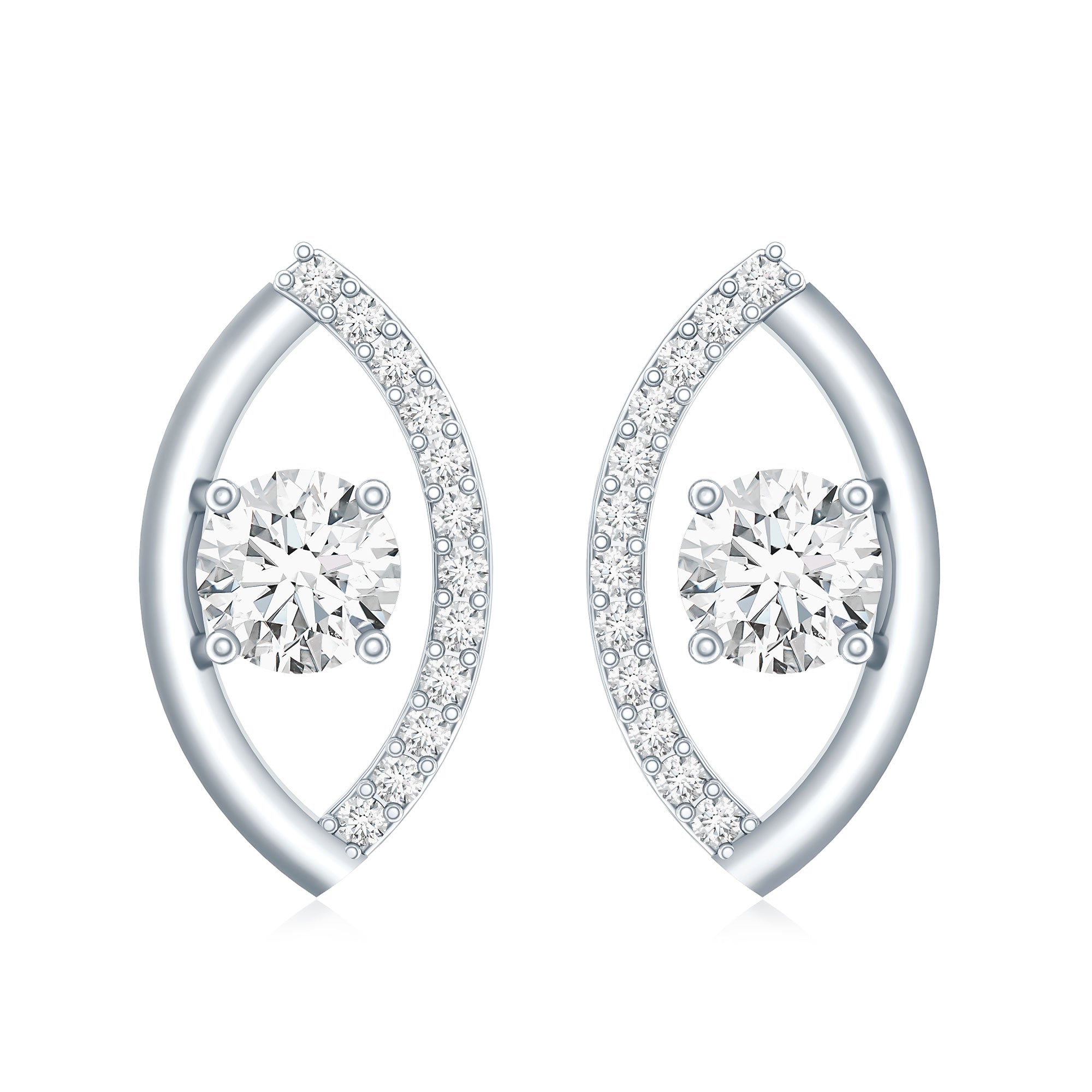 Certified Lab Grown Diamond Minimalist Stud Earrings Lab - ( EF-VS ) - Rosec Jewels