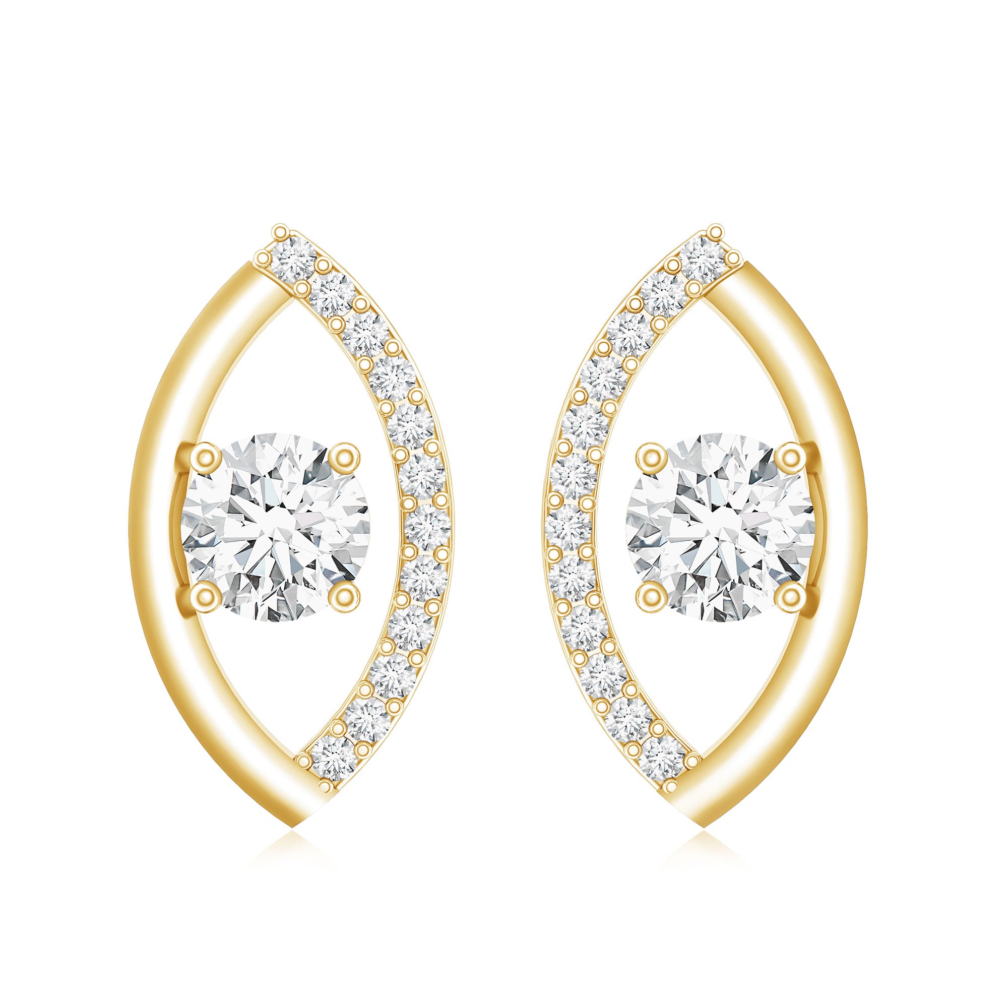 Certified Lab Grown Diamond Minimalist Stud Earrings Lab - ( EF-VS ) - Rosec Jewels