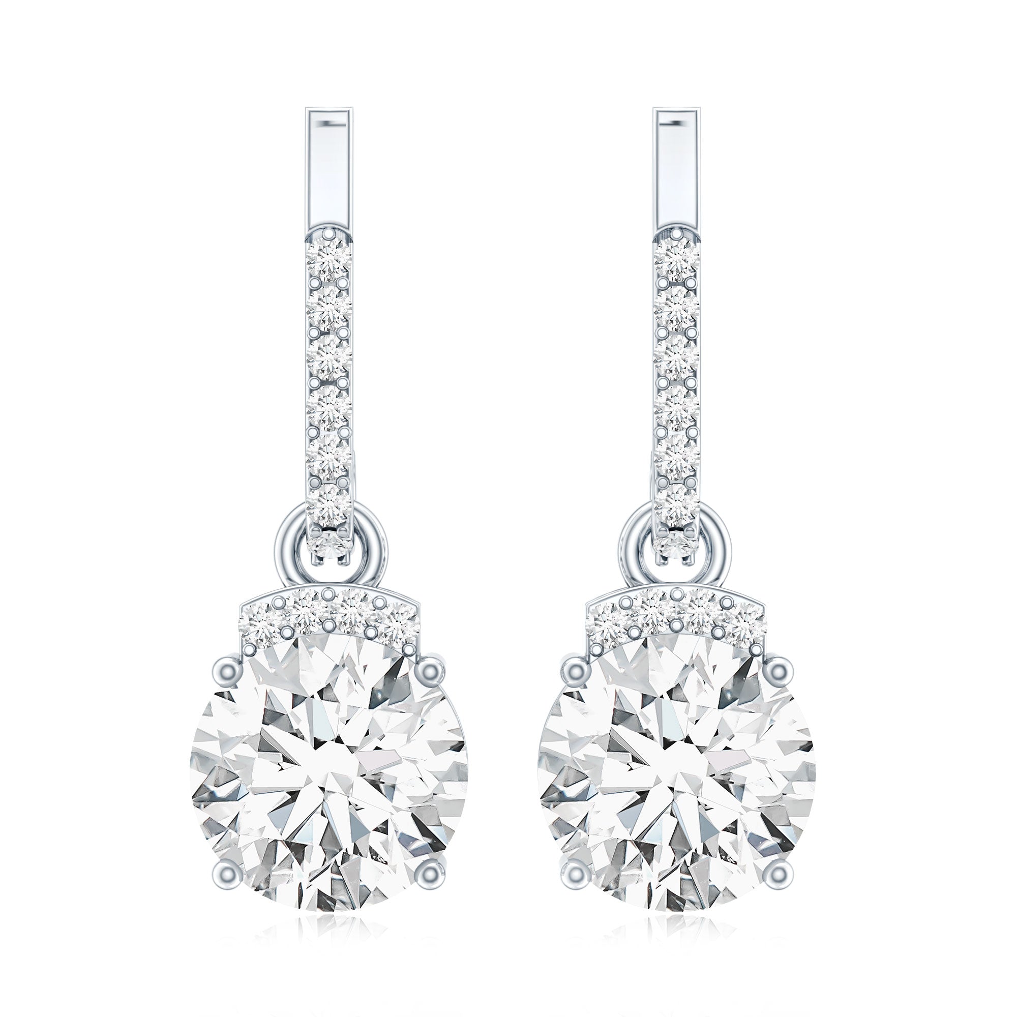 Certified Lab Grown Diamond Bridal Drop Earrings Lab - ( EF-VS ) - Rosec Jewels
