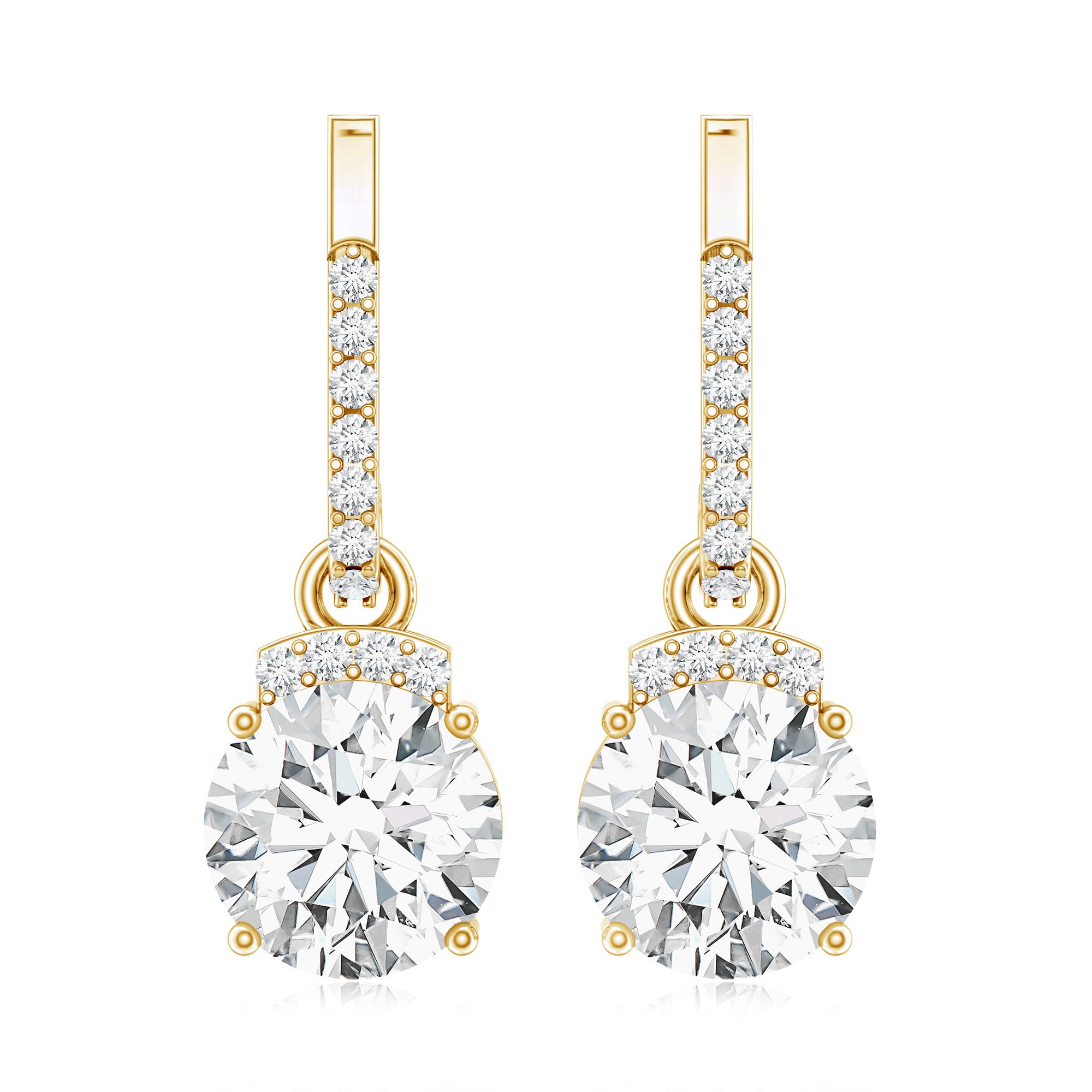 Certified Lab Grown Diamond Bridal Drop Earrings Lab - ( EF-VS ) - Rosec Jewels