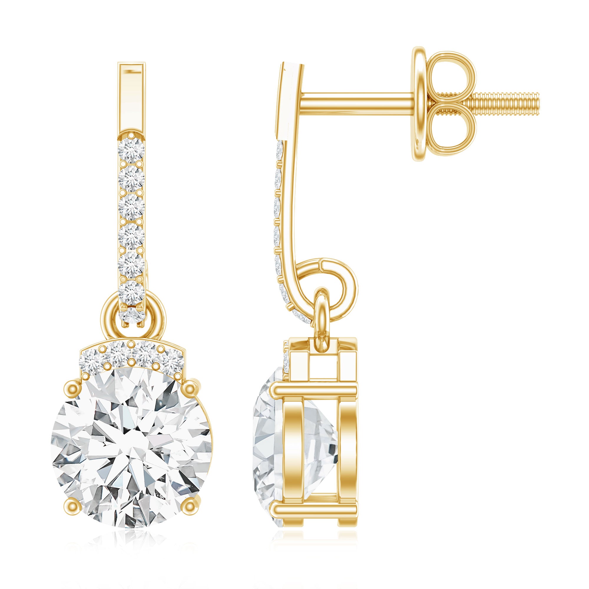 Certified Lab Grown Diamond Bridal Drop Earrings Lab - ( EF-VS ) - Rosec Jewels