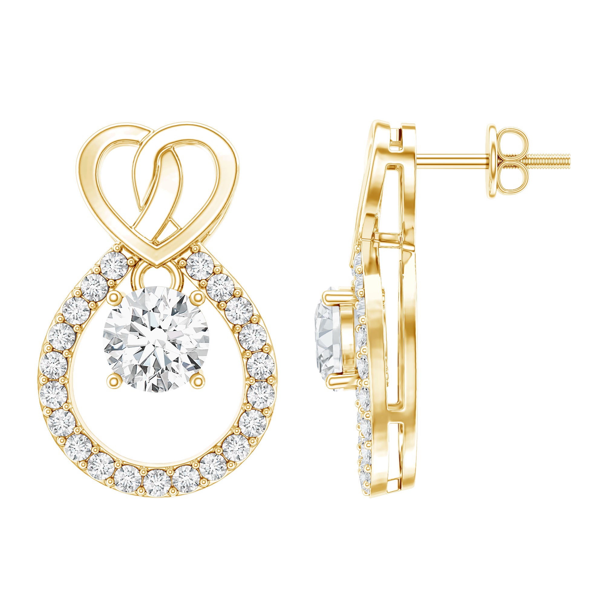 Certified Lab Grown Diamond Infinity Stud Earrings Lab - ( EF-VS ) - Rosec Jewels