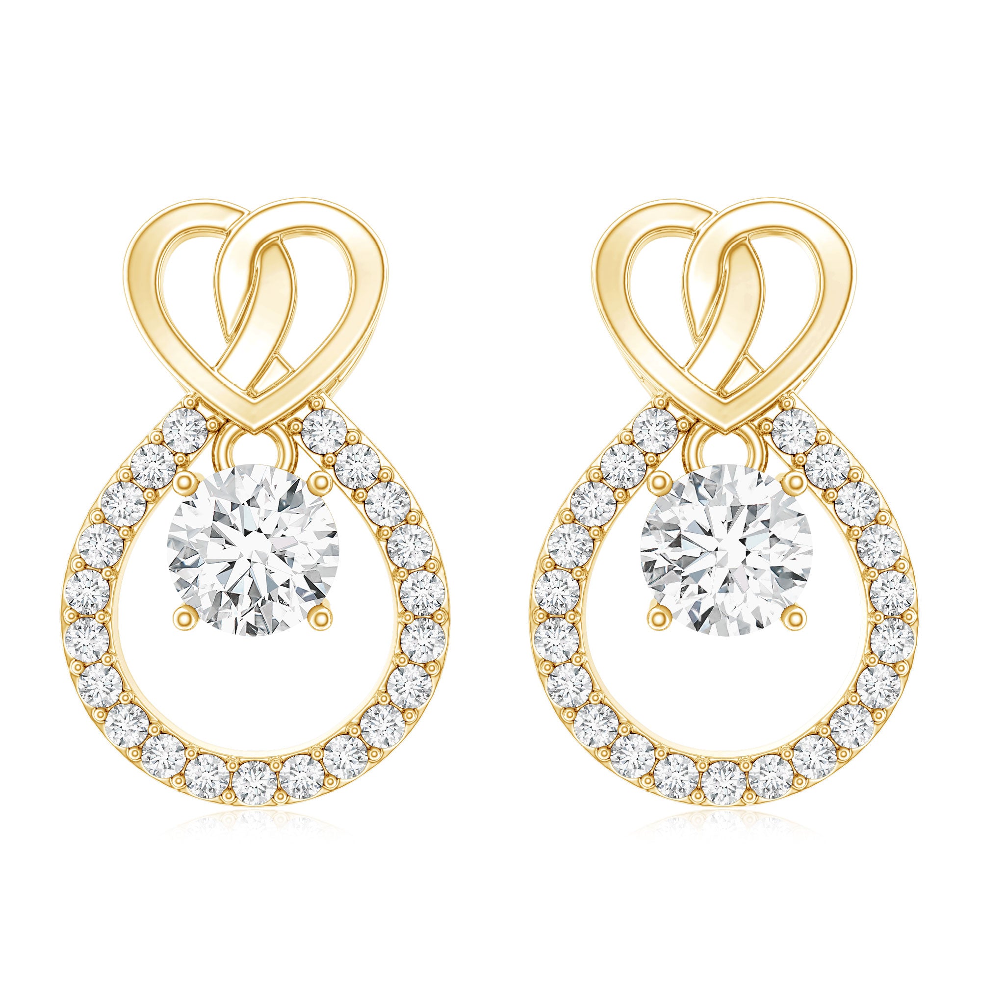 Certified Lab Grown Diamond Infinity Stud Earrings Lab - ( EF-VS ) - Rosec Jewels