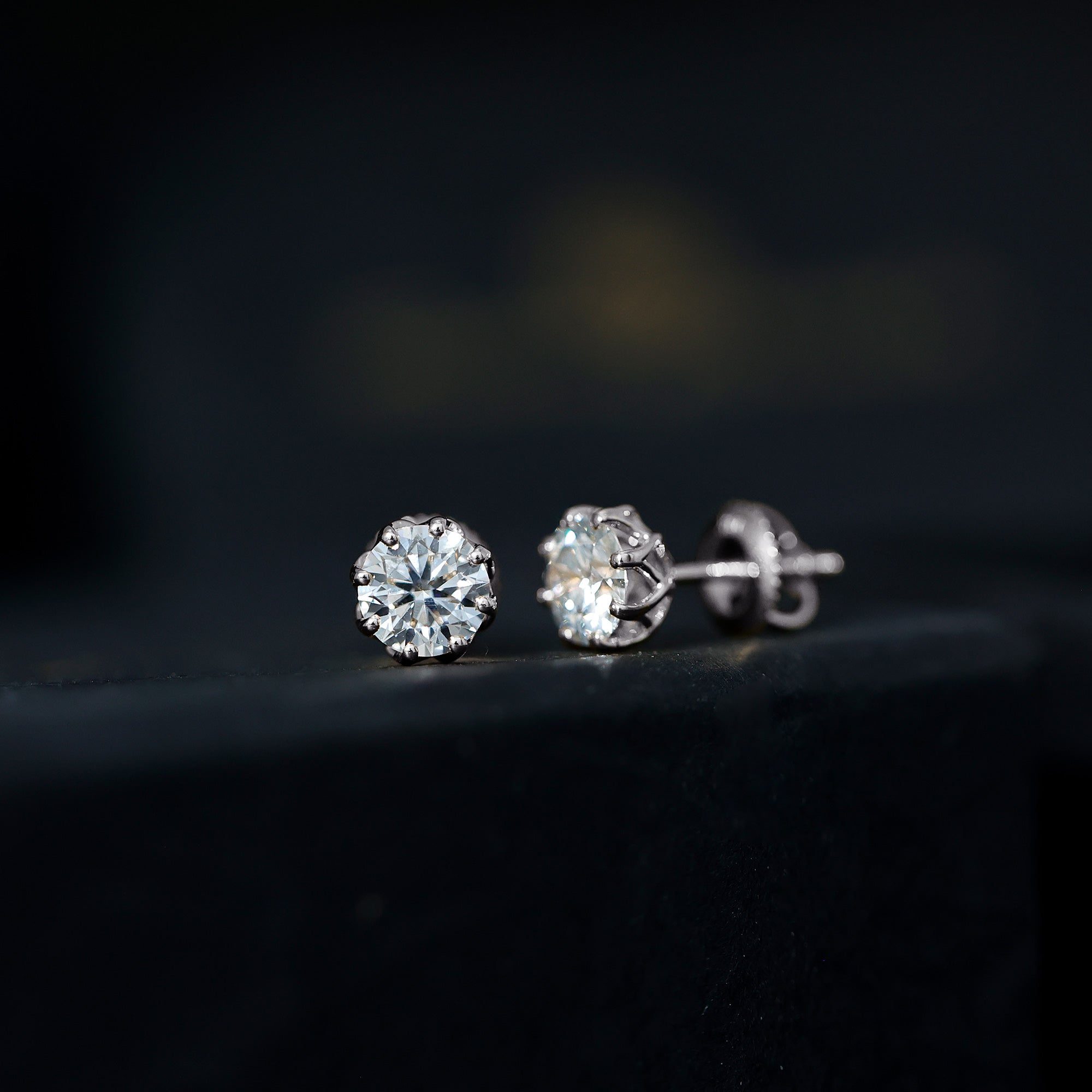 Certified 6 MM Lab Grown Diamond Solitaire Stud Earrings Lab - ( EF-VS ) - Rosec Jewels