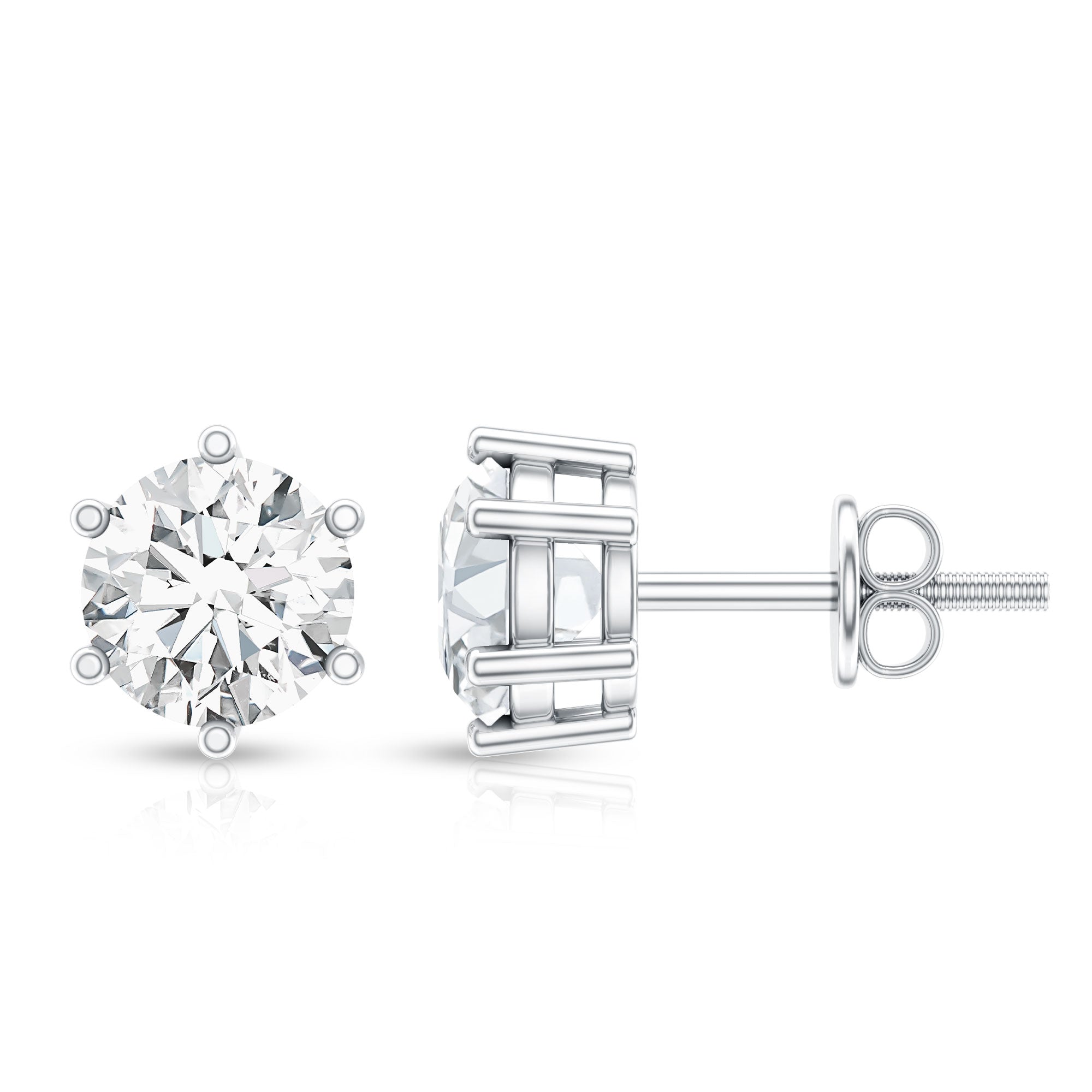 Rosec Jewels-IGI Certified 2 Carat Lab Grown Diamond Solitaire Stud Earrings