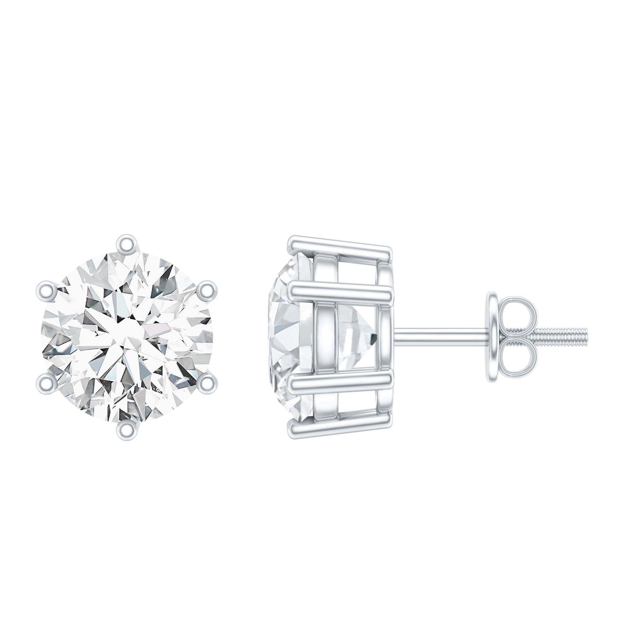 Rosec Jewels-IGI Certified 4 Carat Lab Grown Diamond Solitaire Studs
