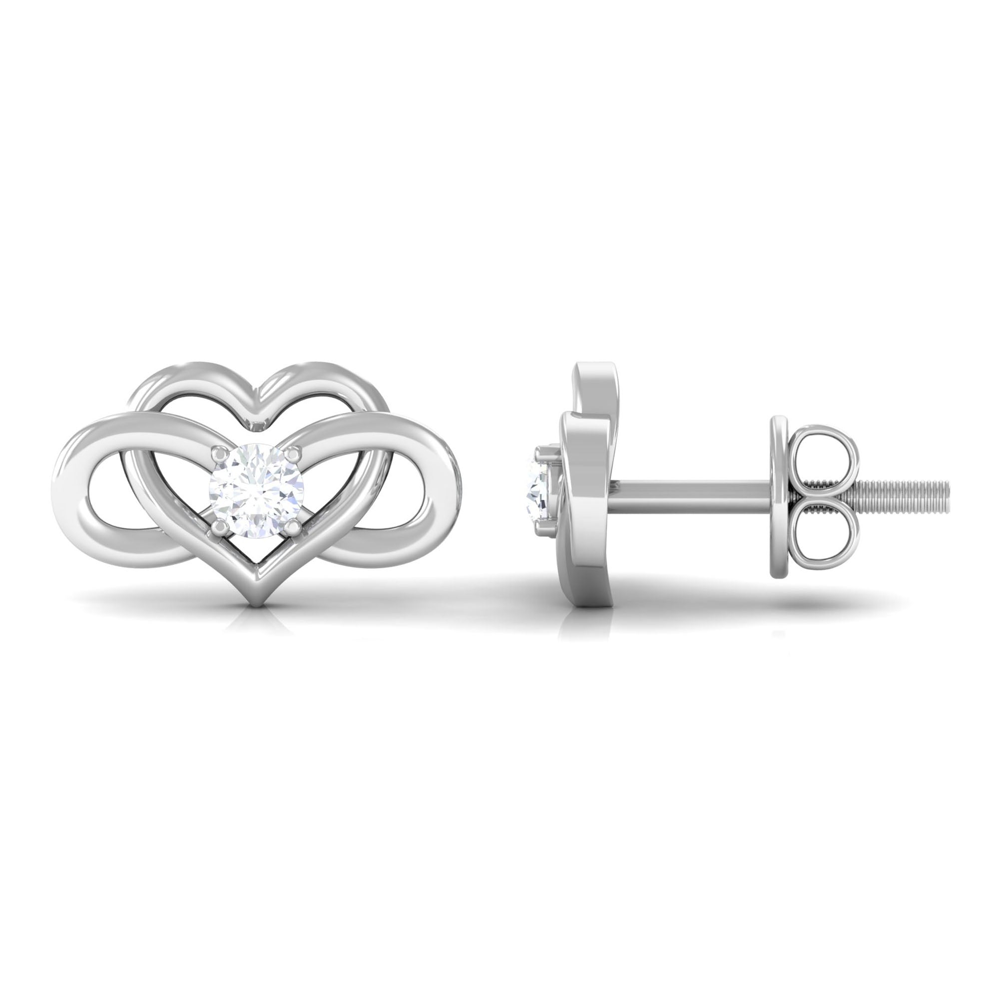 Rosec Jewels-Diamond Infinity Heart Earrings For Women