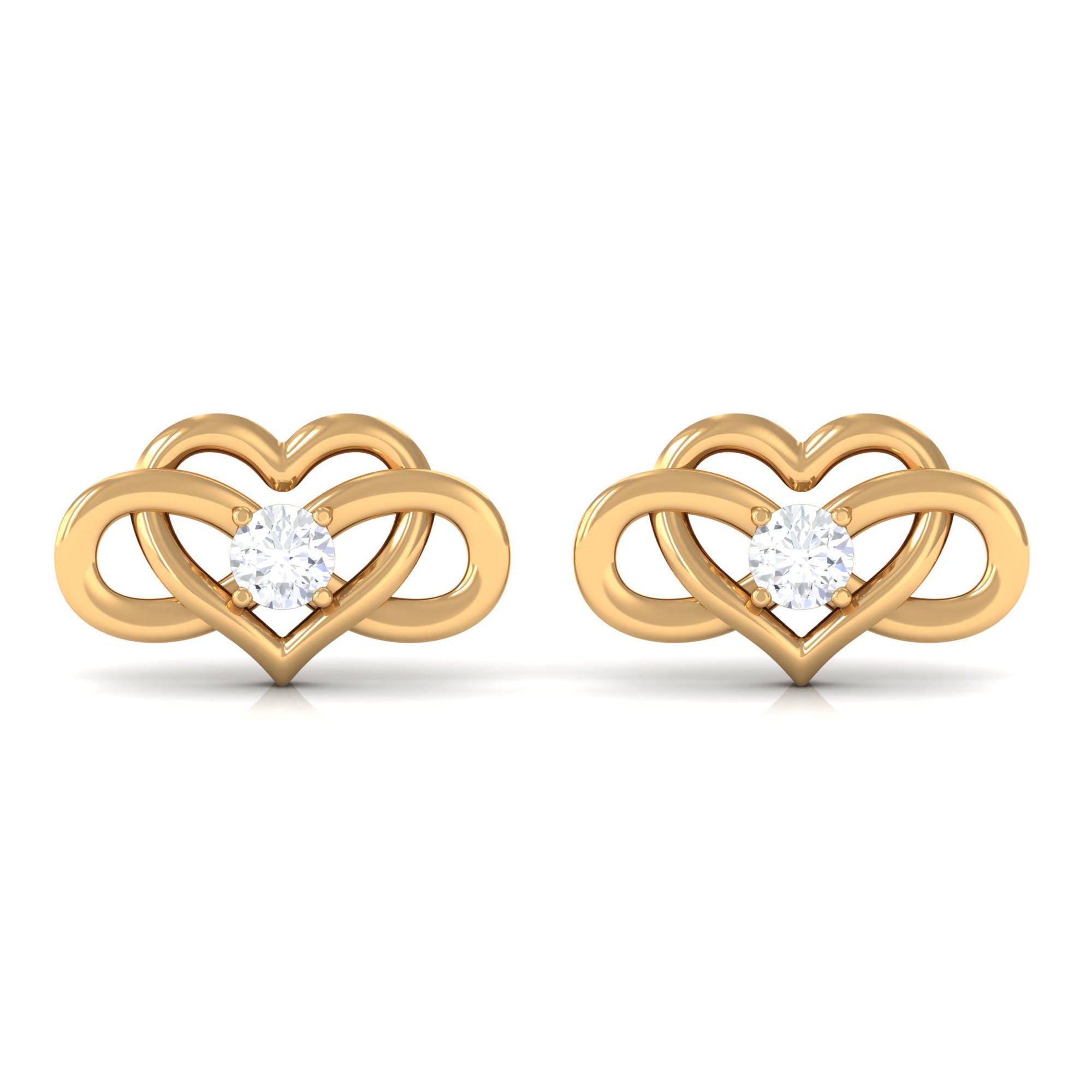 Rosec Jewels-Diamond Infinity Heart Earrings For Women