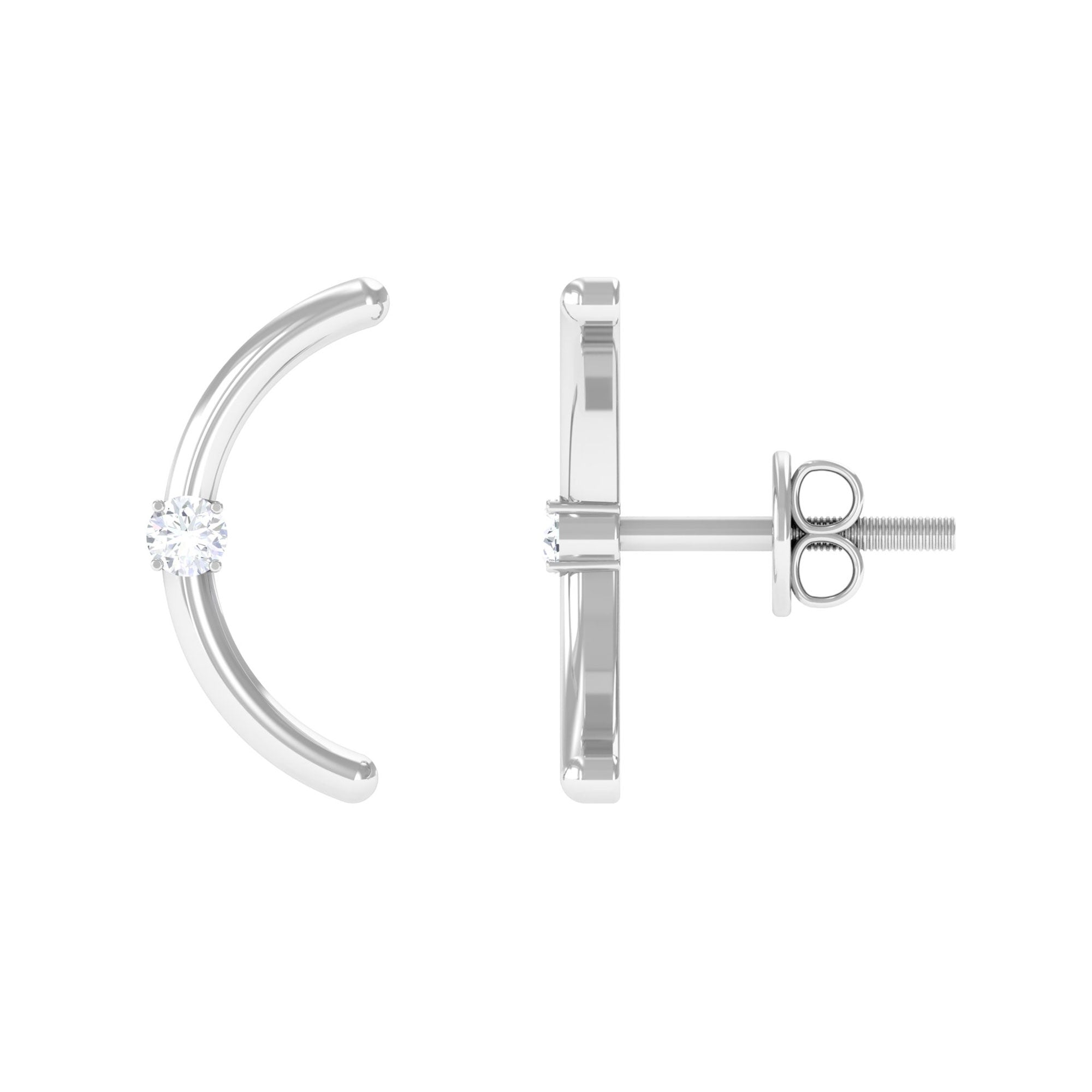 Boucles d'oreilles incurvées certifiées Moissanite