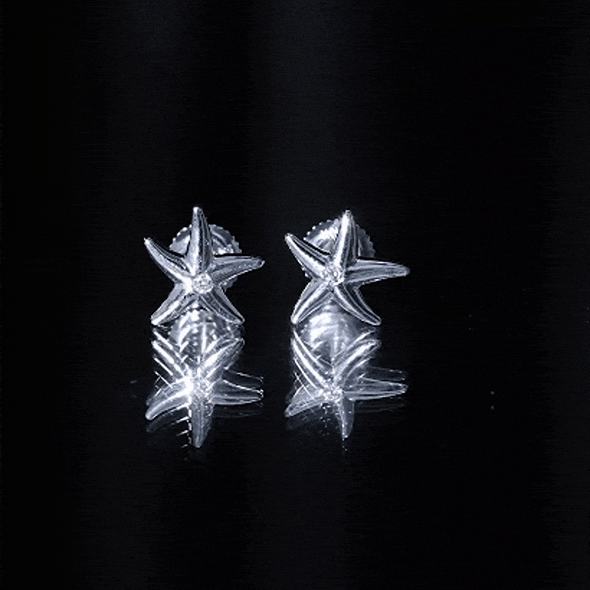 Diamond Starfish Stud Earrings for Women Natural - ( HI-SI ) - Rosec Jewels