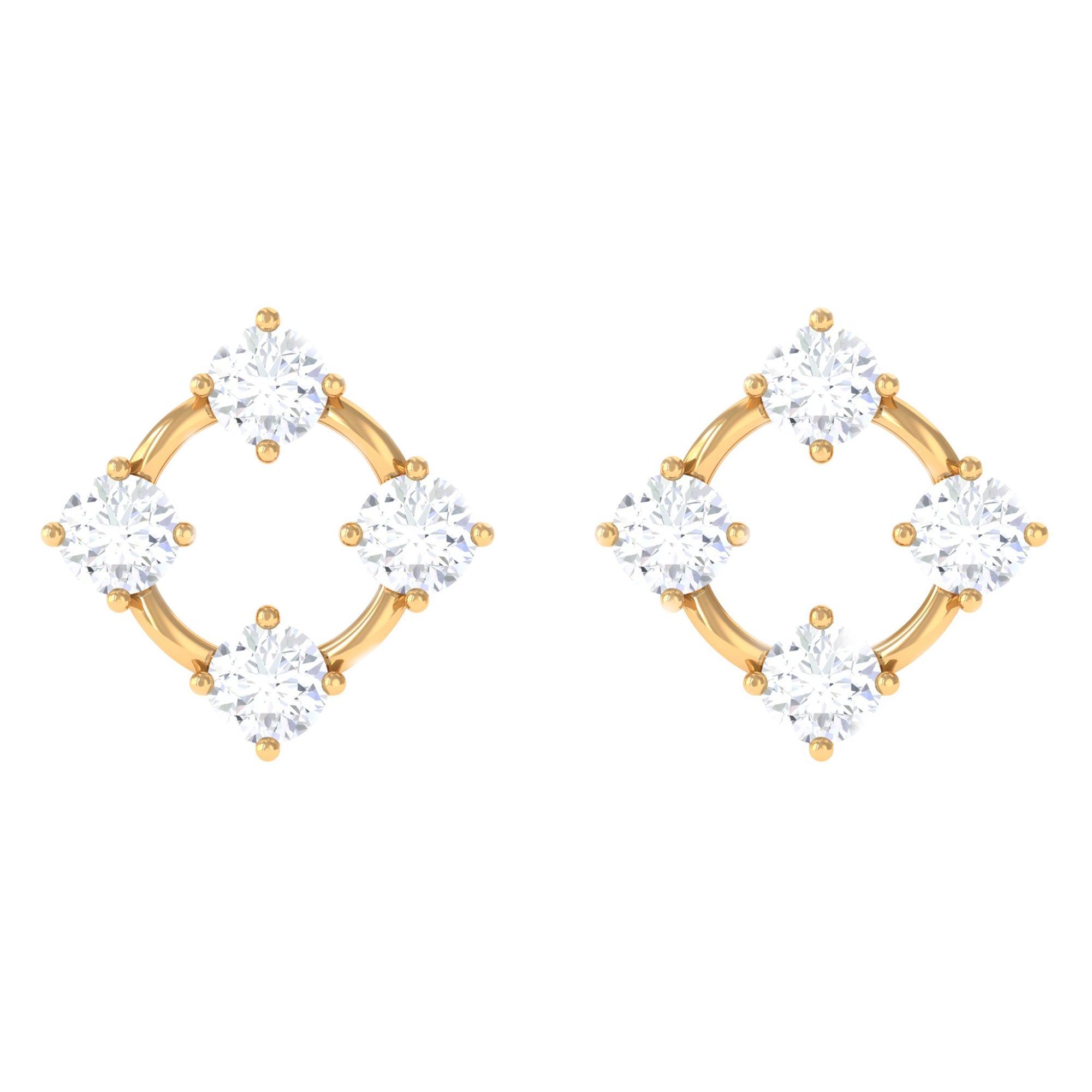 Rosec Jewels-1/2 CT Simple Diamond Gold Stud Earrings