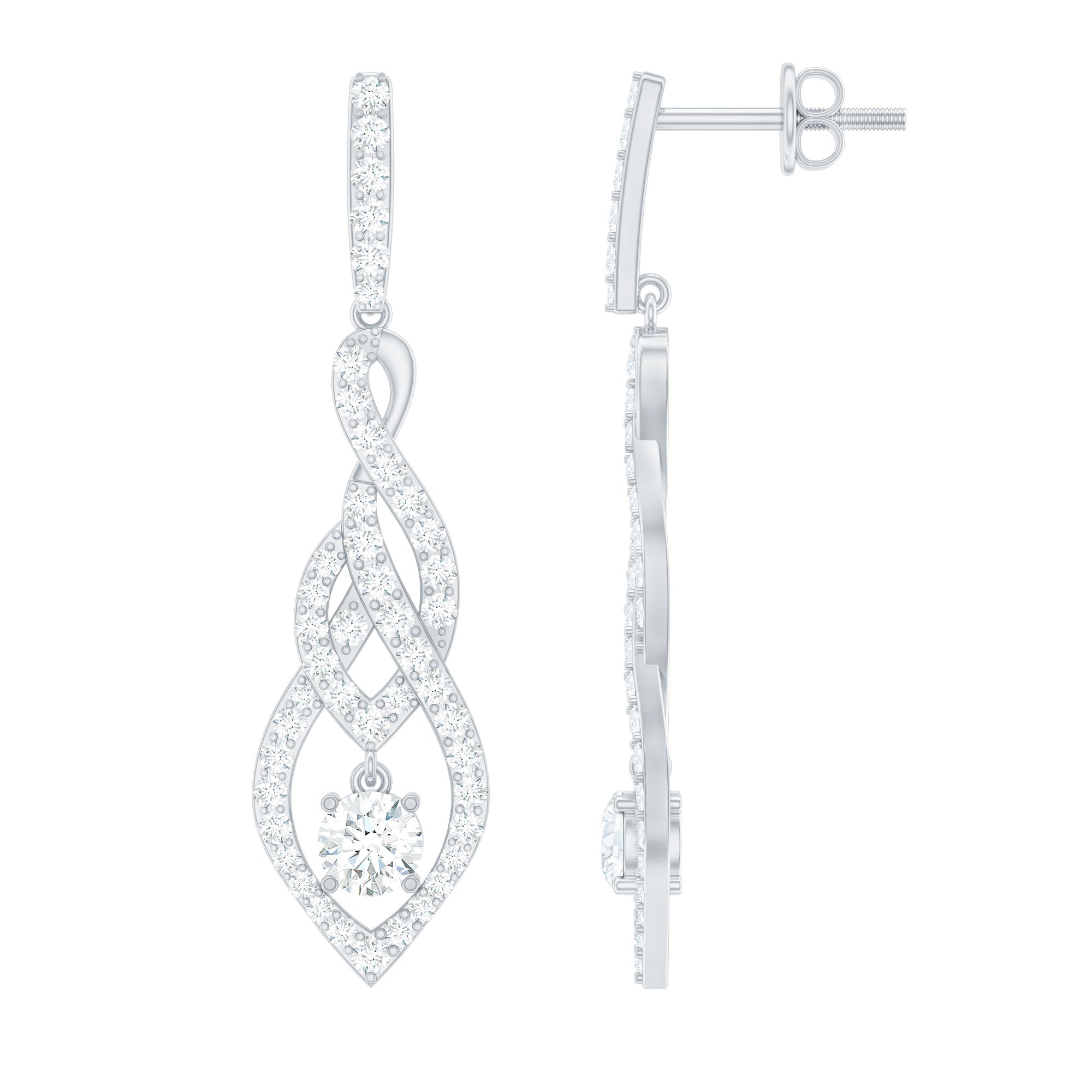 Lab Grown Diamond Long Statement Earrings